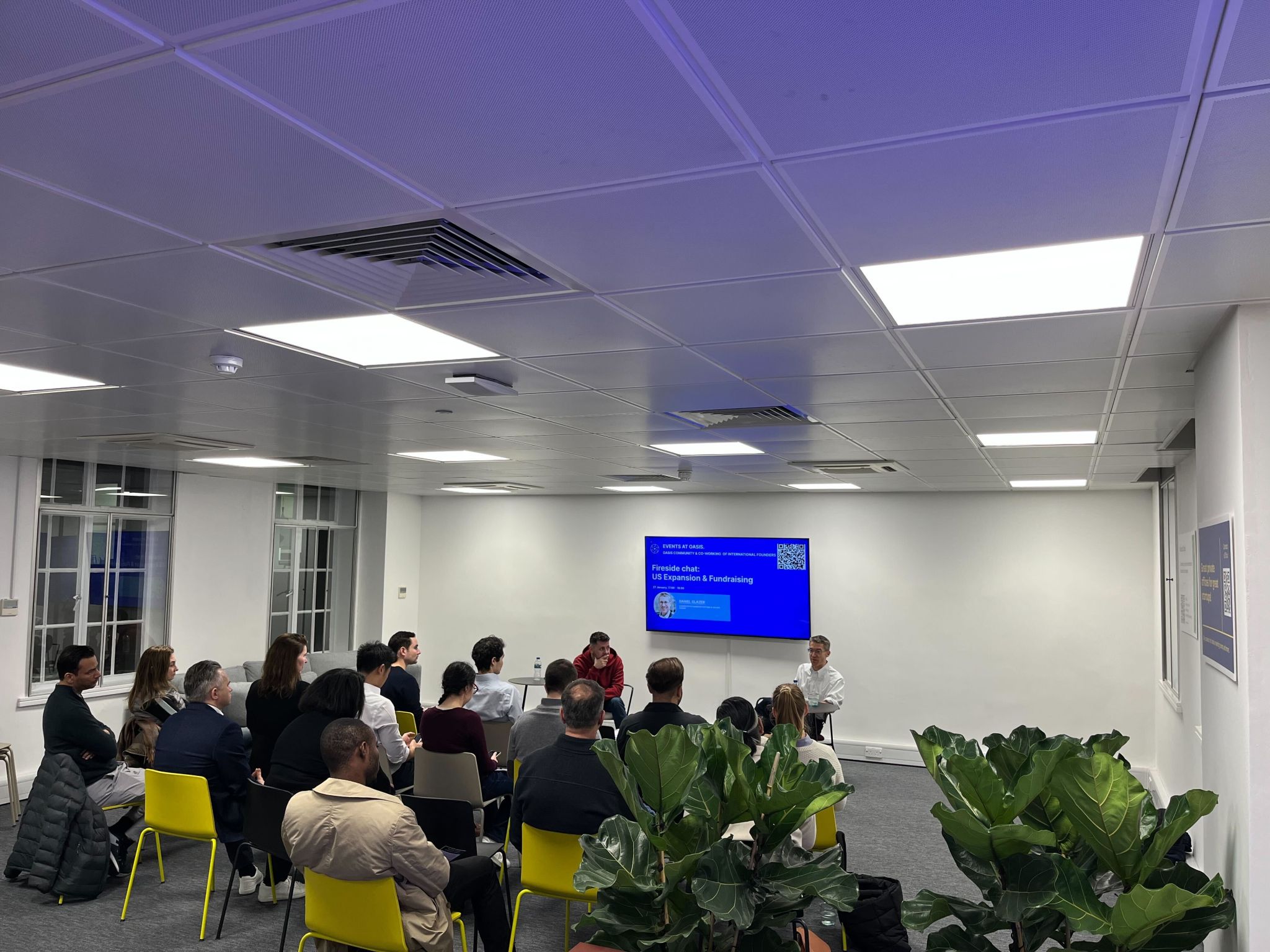 Oasis event space, modern panel, networking