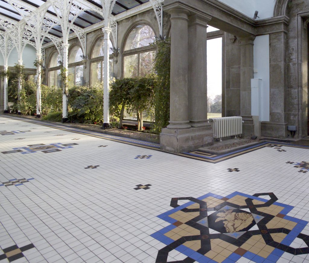 Historic Conservatory in Sandon Hall with large windows - ideal for events and meetings.