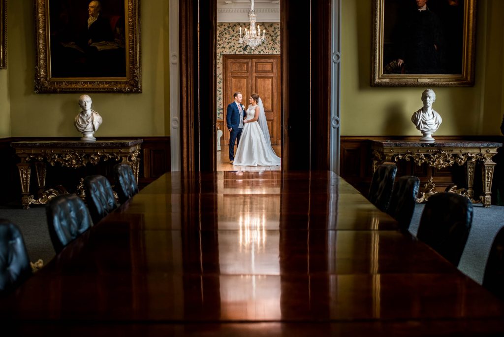 Elegant Rooms in Sandon Hall: upscale venue with ornate decor for weddings and receptions.