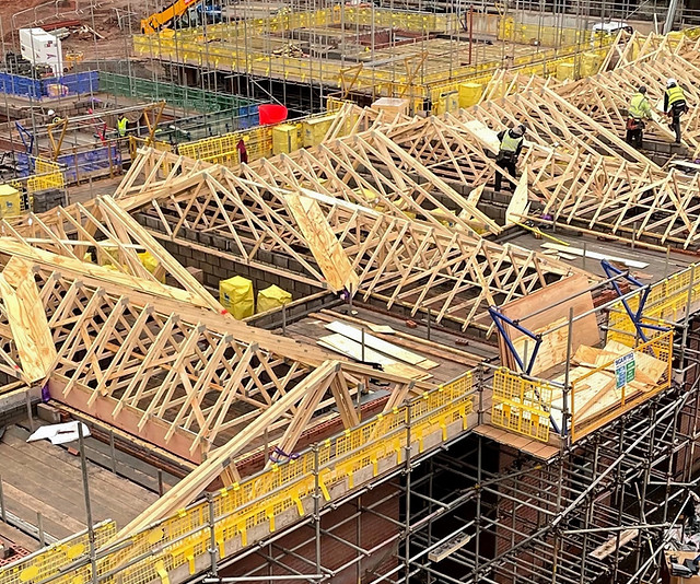 Raw construction site for Stephens & Giles carpentry project event planning.