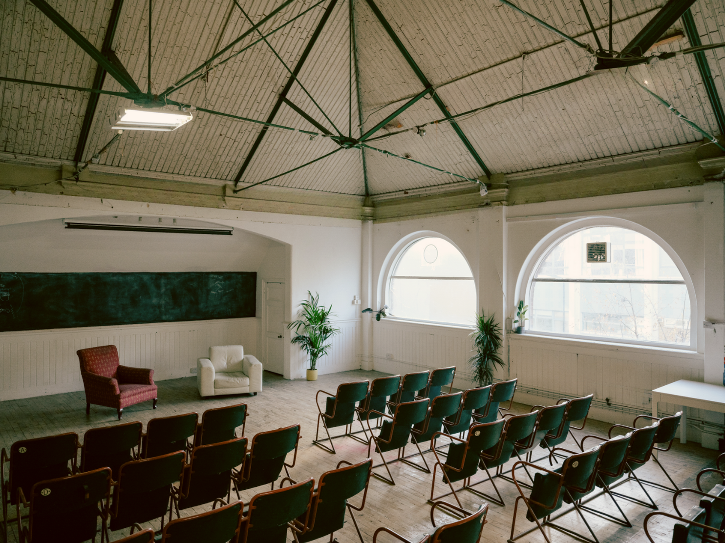Playhouse East event venue, arched windows, workshop conference