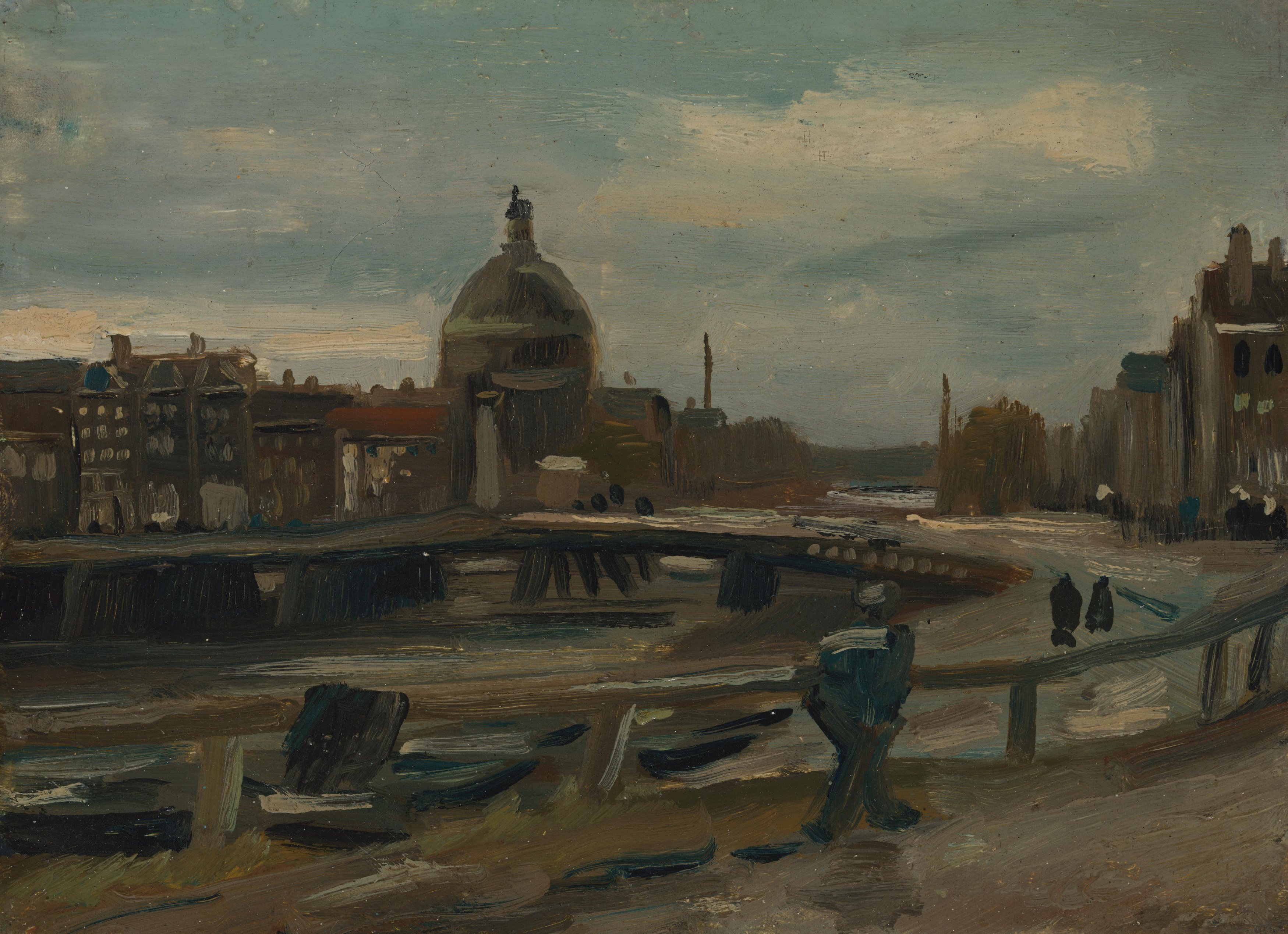 Scenic waterfront view at Singel, Koepelkerk Amsterdam for outdoor events.