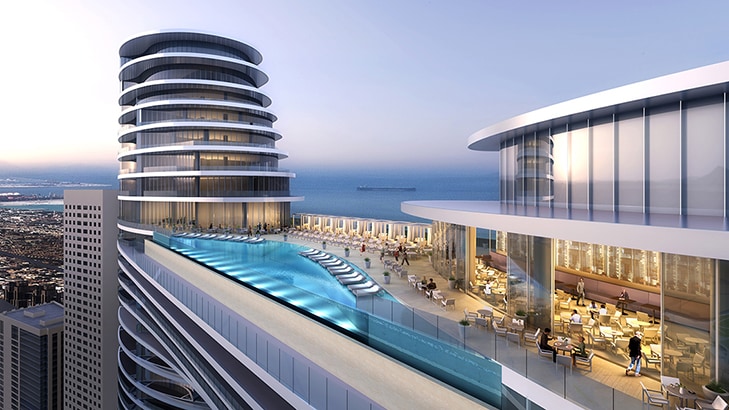 Skyview 4 rooftop venue with infinity pool for upscale events and gatherings.