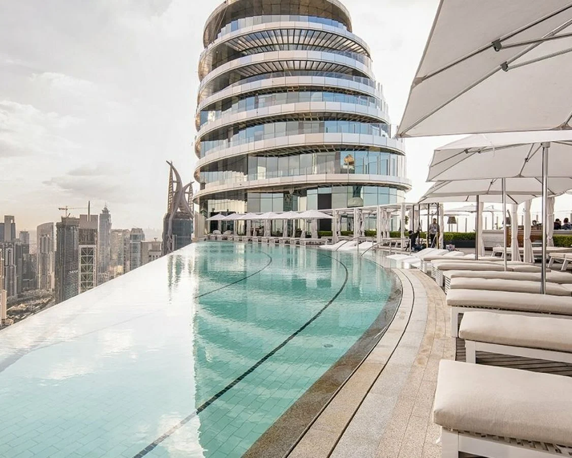 Rooftop infinity pool at Address Sky View, ideal for upscale events and gatherings.