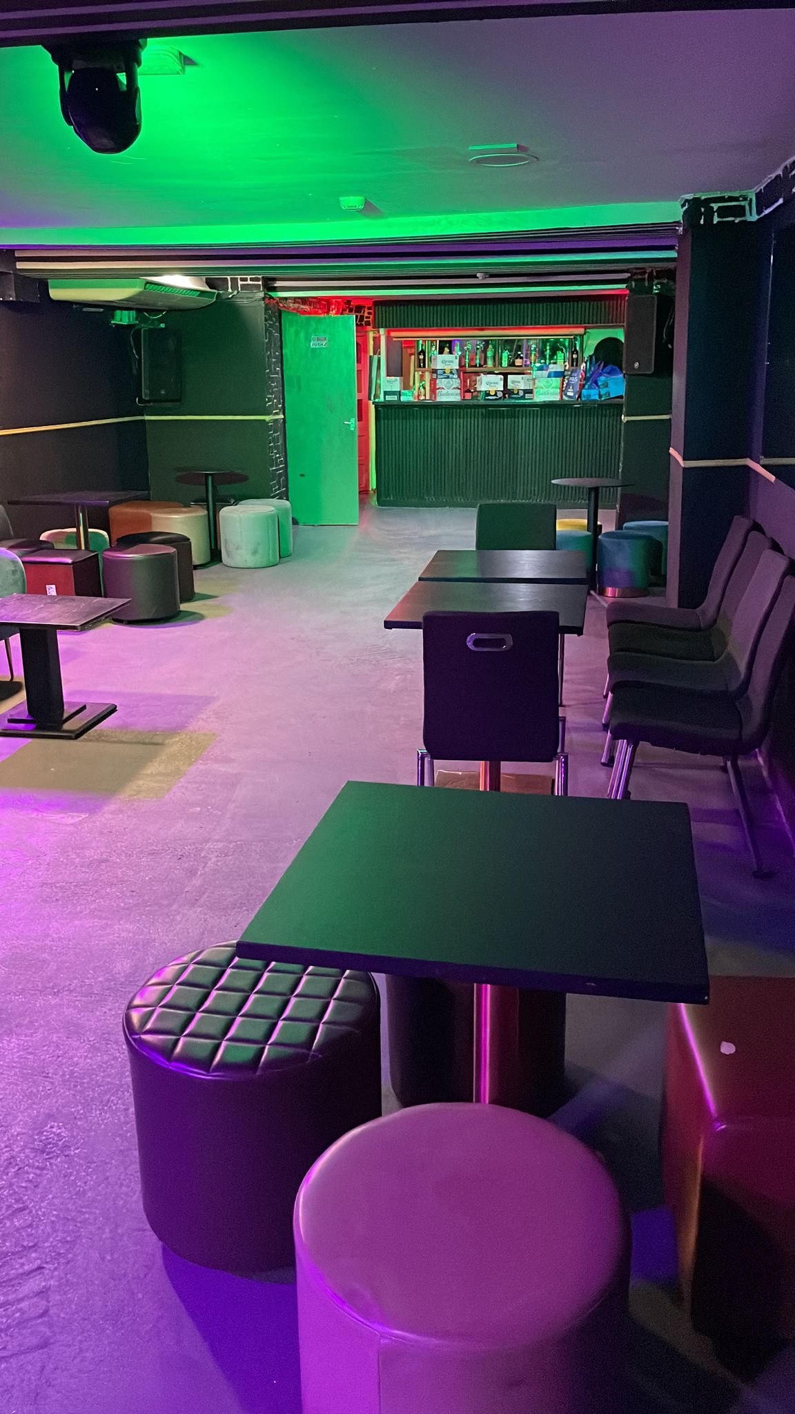 Club No8 breakout space with café tables for networking events and corporate meetings.