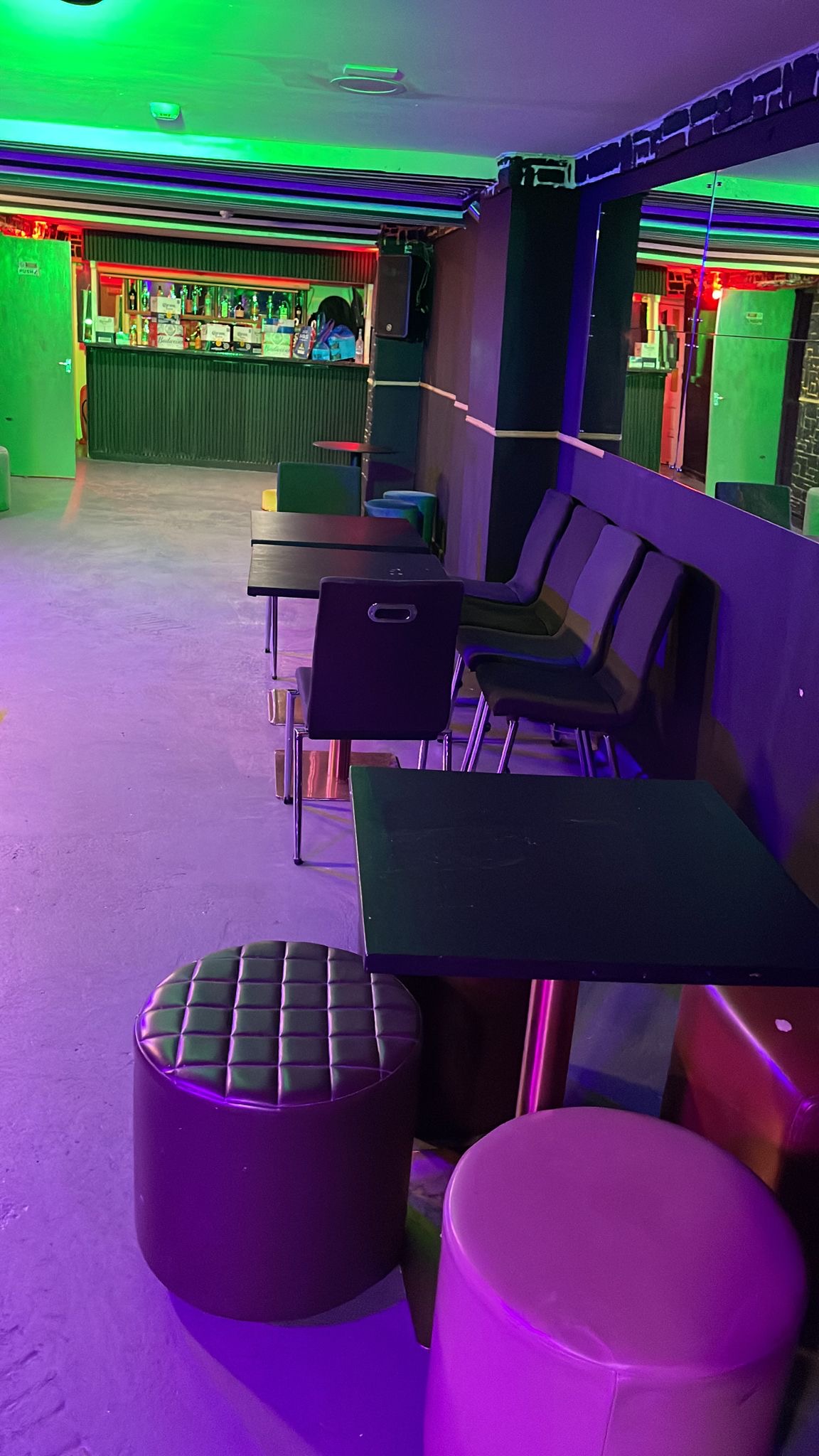 Cramped Club No8 event venue featuring linear seating layout for corporate and private party rentals.