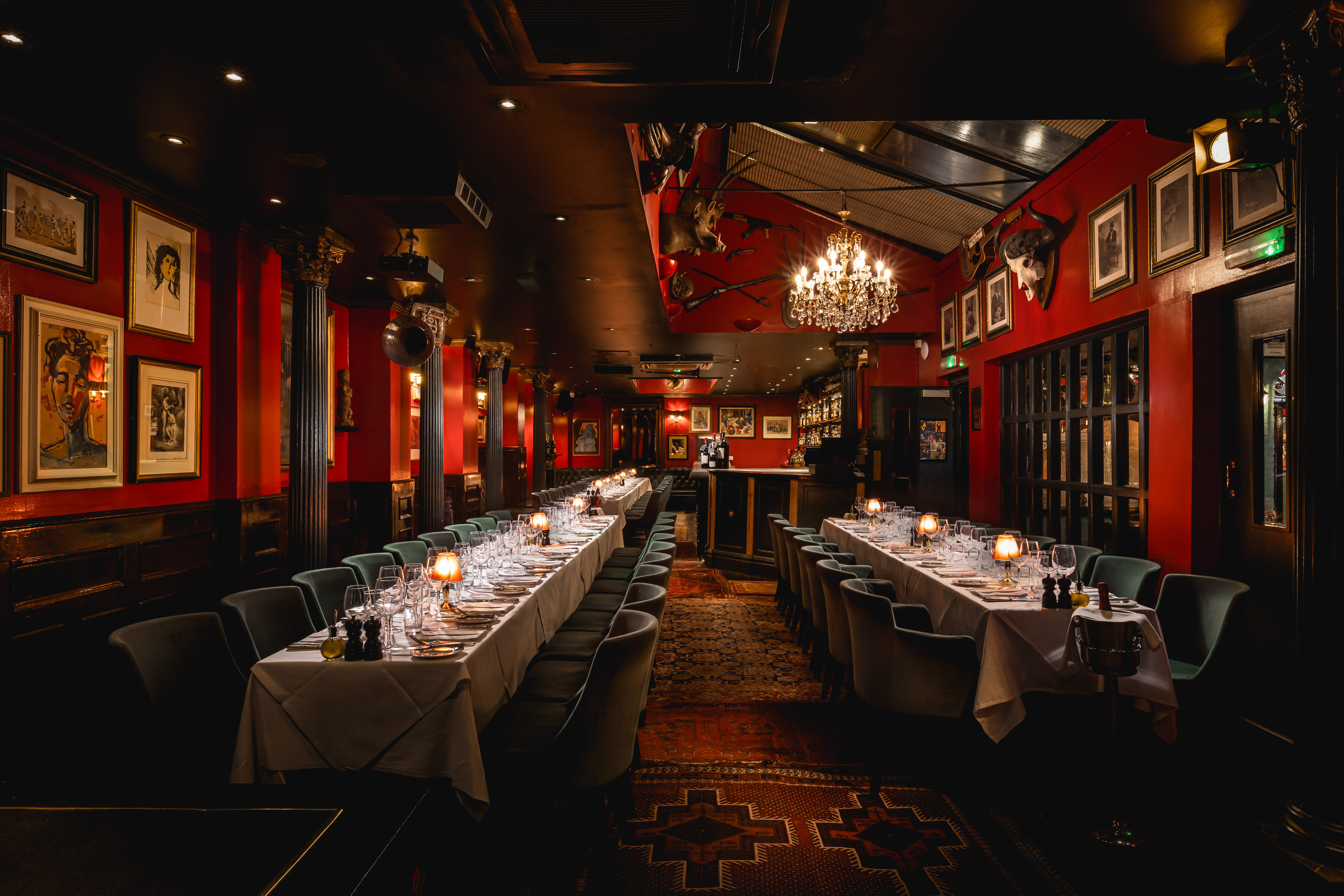 Elegant dining space at Boisdale of Belgravia for corporate events or intimate gatherings.