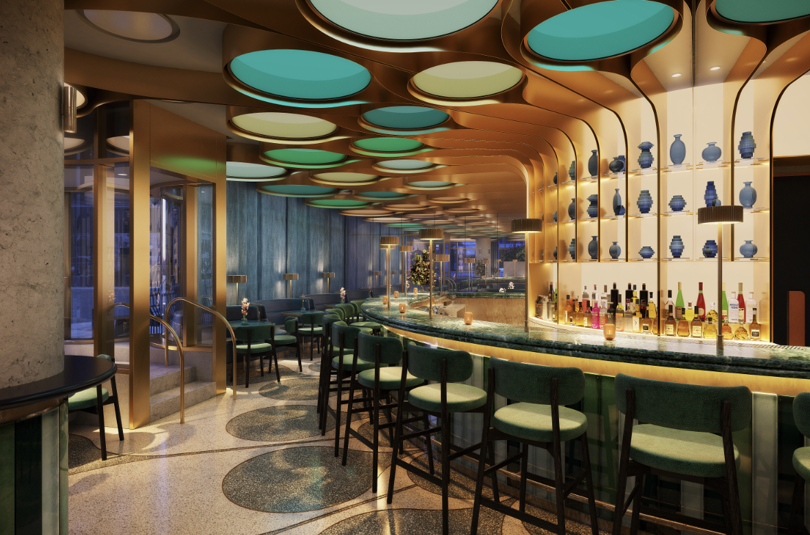 Stylish BoTree Bar with vibrant decor, ideal for networking events and social gatherings.