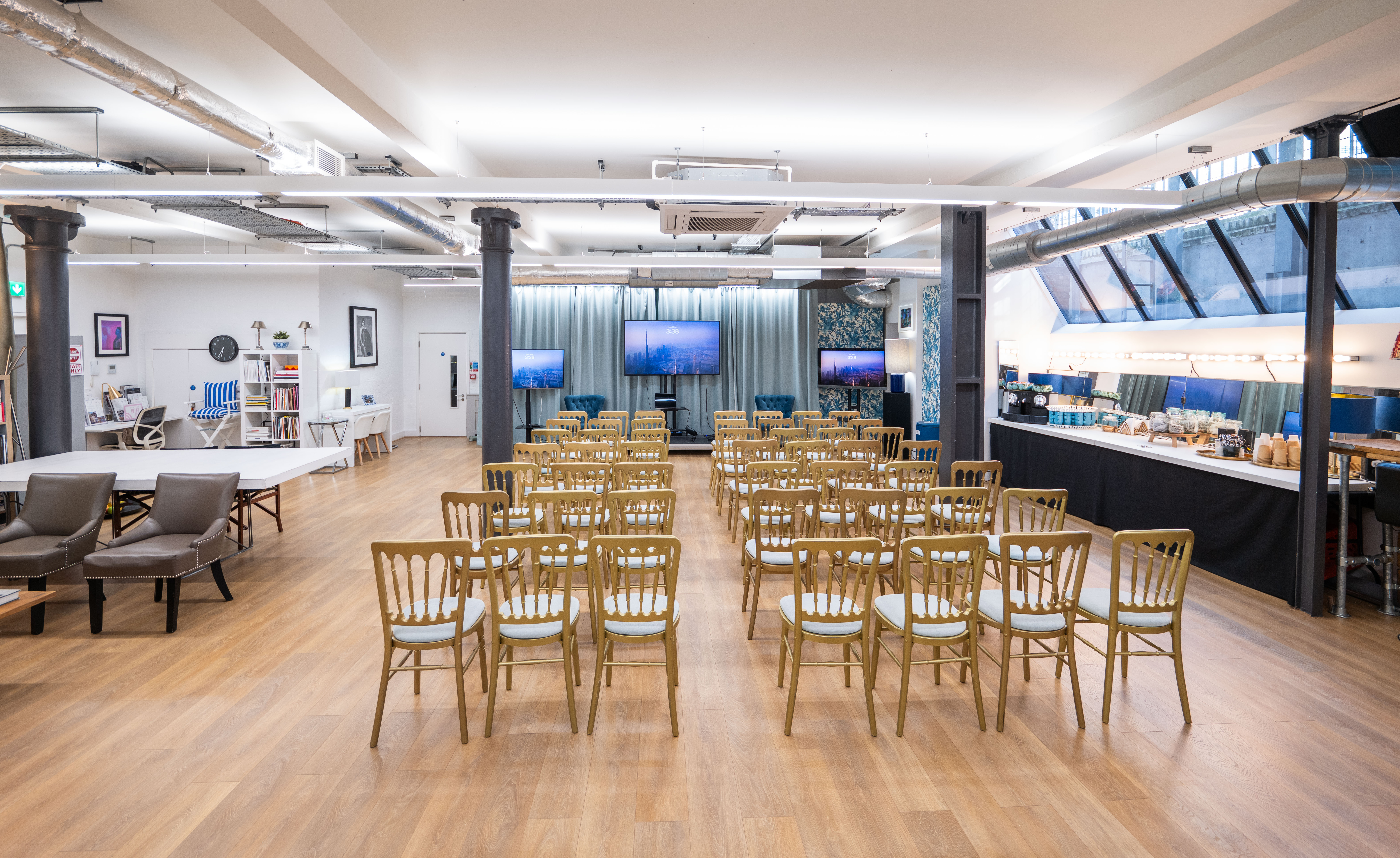 Lumiere Underwood seminar space with elegant chairs, perfect for presentations and events.