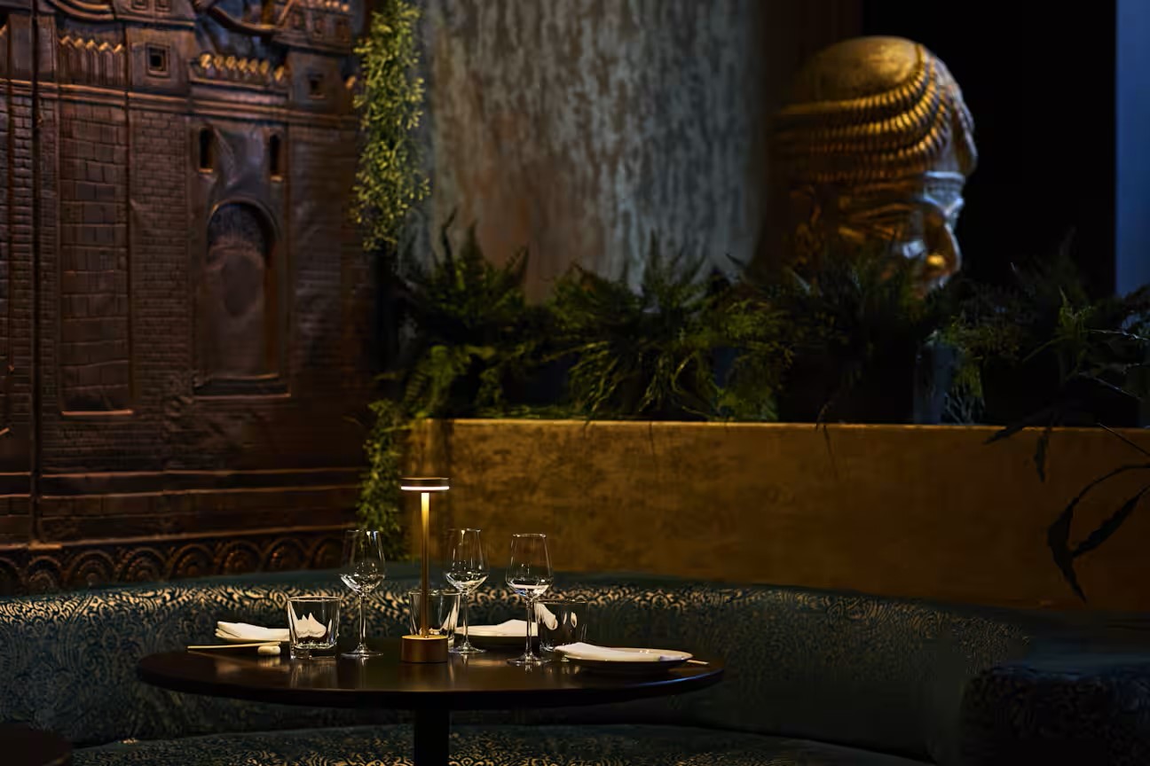 Zion-Mezzanine dining setup in London, ideal for intimate events and exclusive dinners.