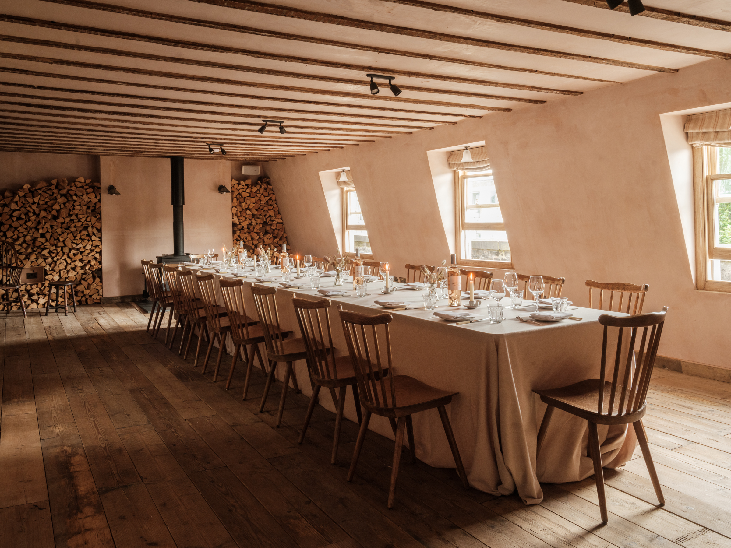 The Loft at The Hero: Rustic, intimate private dining and executive board retreat space.
