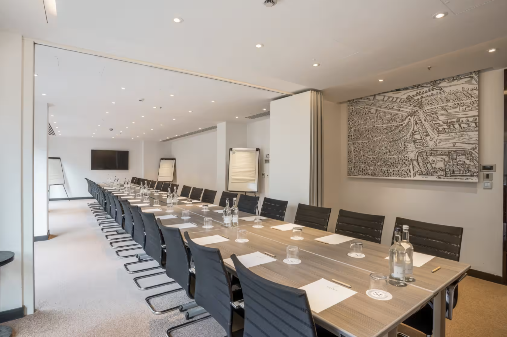 Modern conference room in Aldgate Suite, Hotel Saint London for corporate meetings.