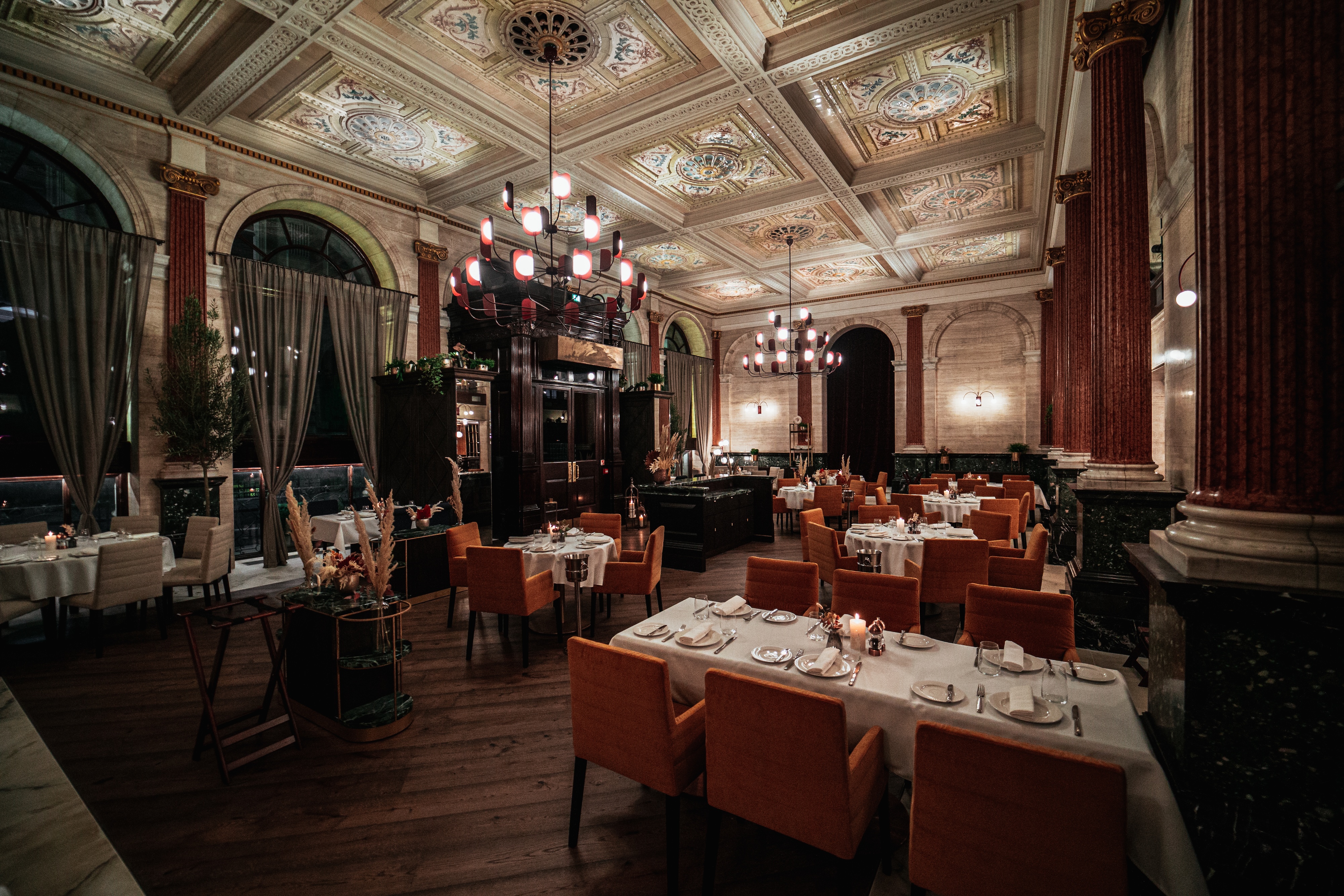 Elegant dining space in Piazza Italiana for upscale events and gatherings.