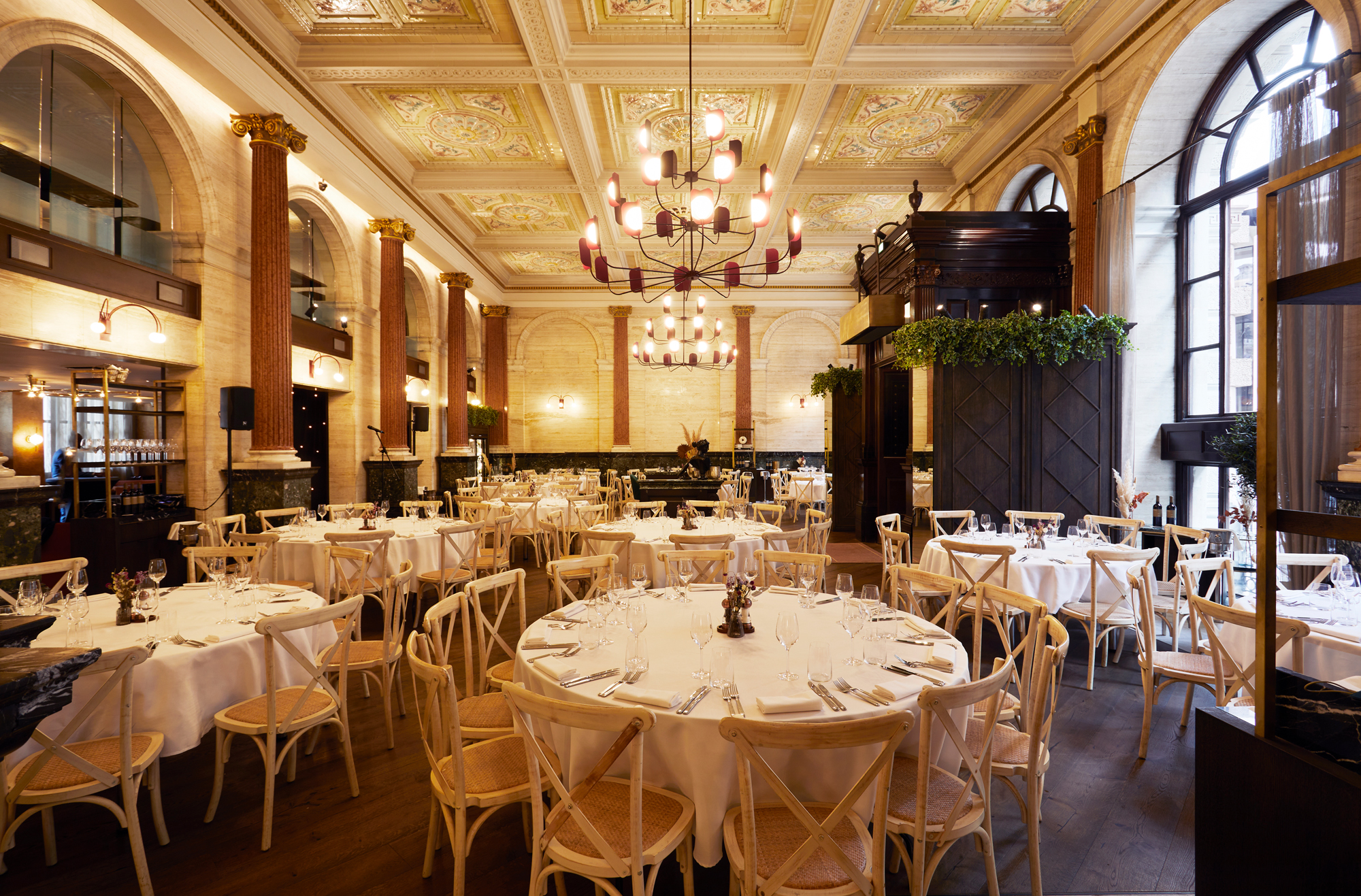 Elegant dining space in Piazza Italiana for corporate events and private gatherings.