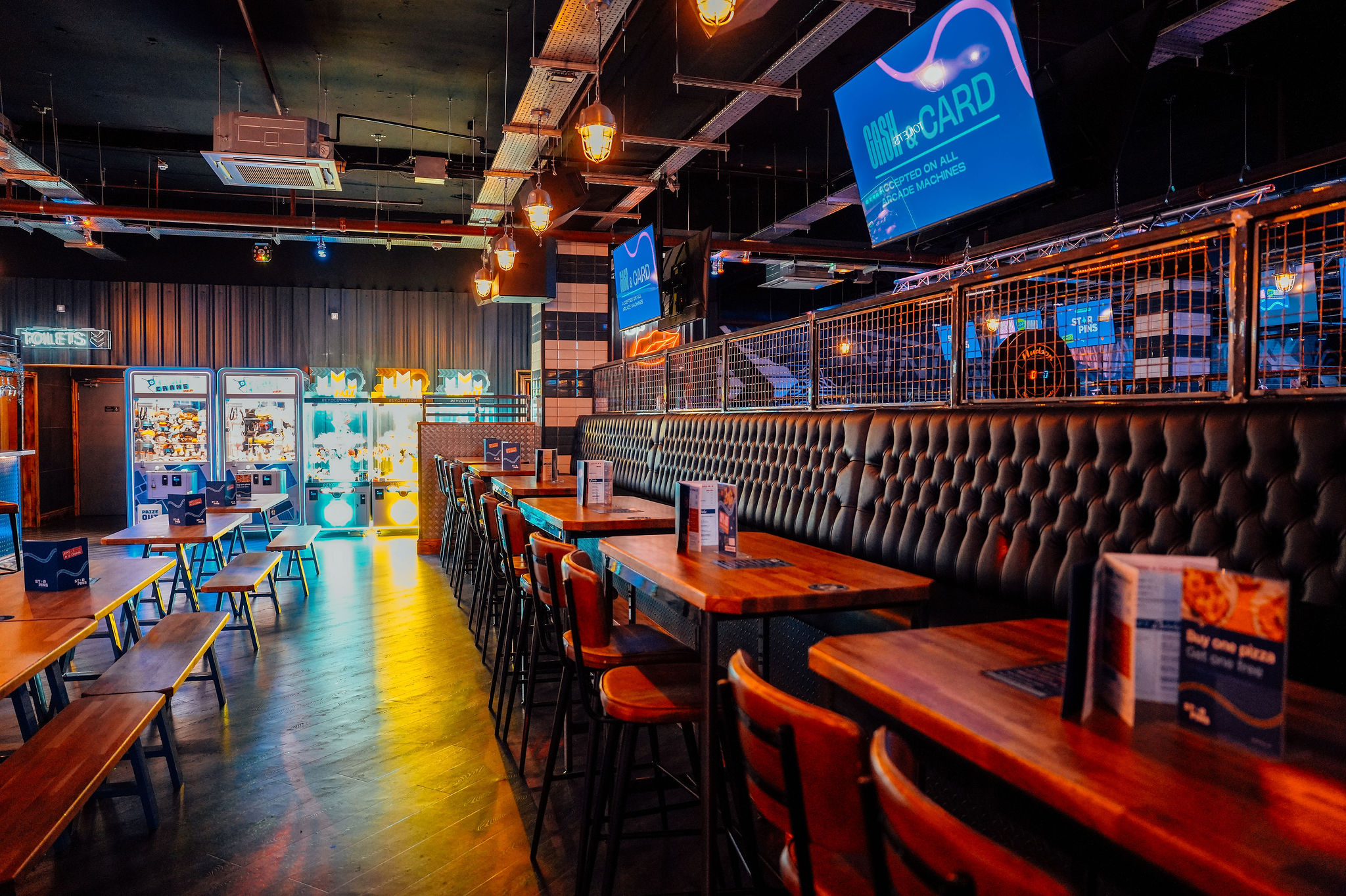 Star Pins Liverpool venue hire with industrial decor for team building and corporate events.