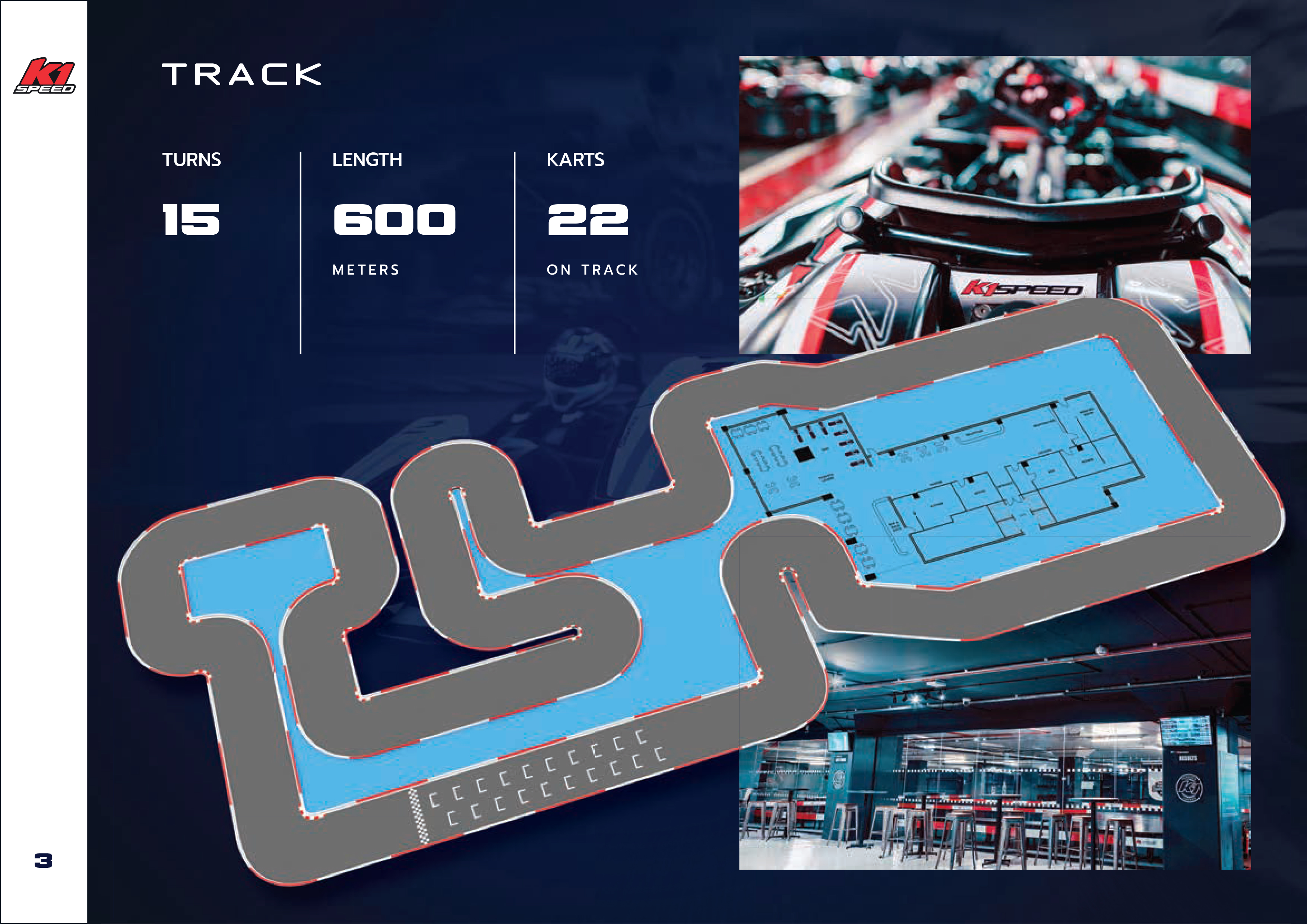 Indoor karting track at K1 Speed Canary Wharf, ideal for corporate events and team-building.