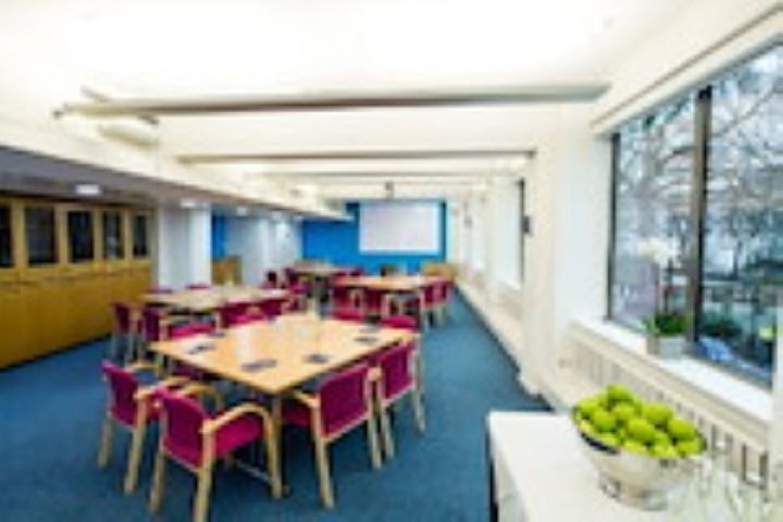 BJA Library in Churchill House: modern meeting space with natural light for workshops and discussions.