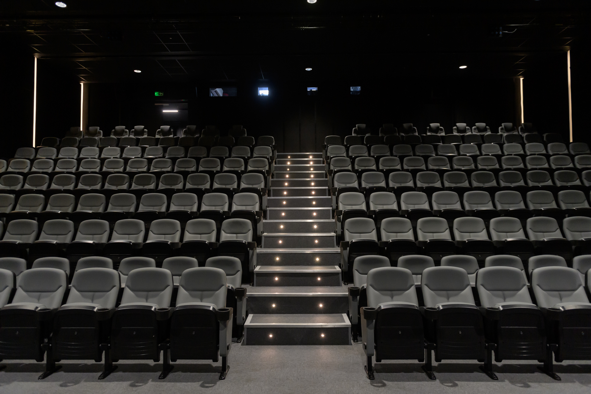 Modern theater seating in Riverside Studios for corporate events and film festivals.