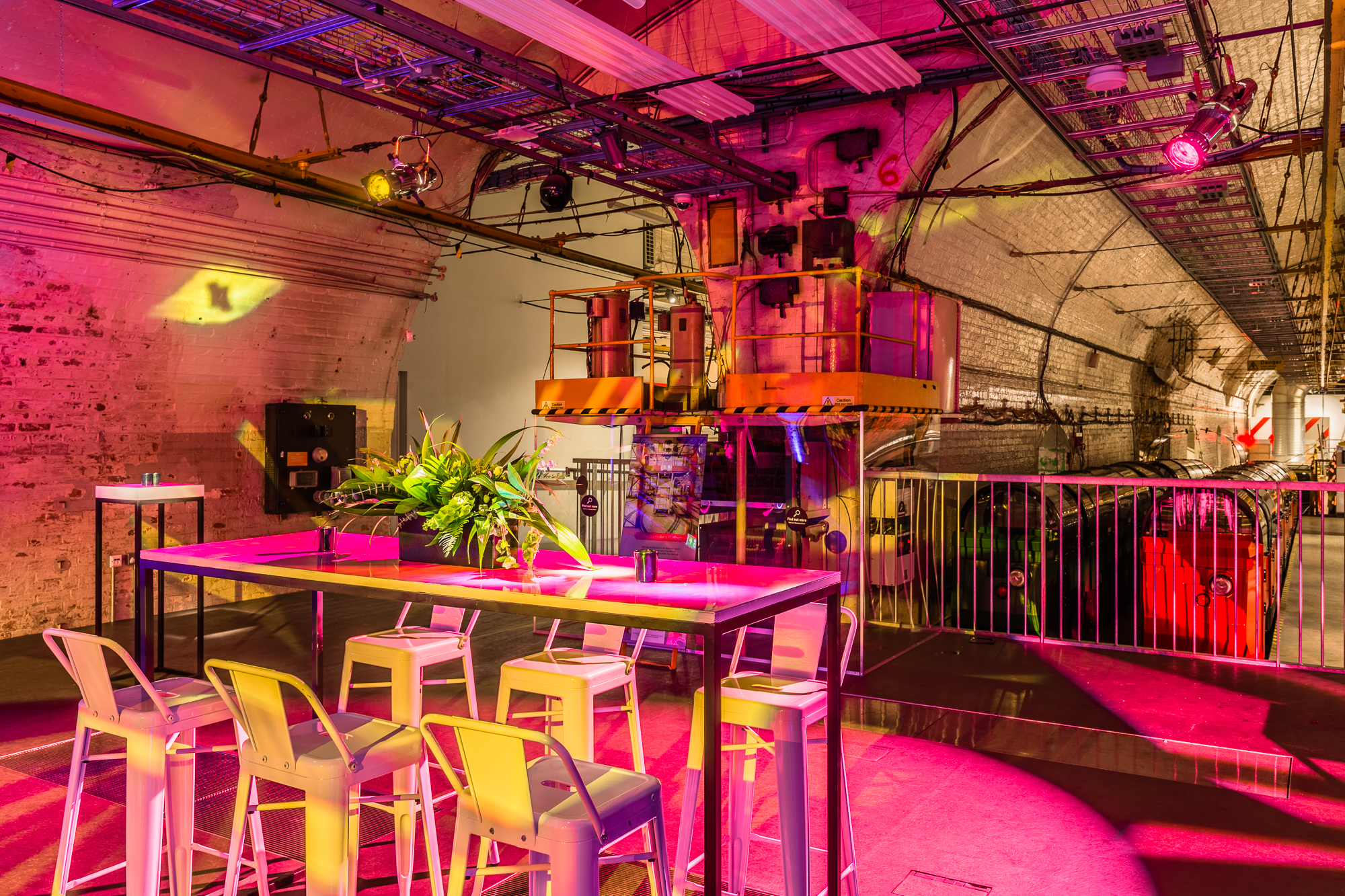 "Party at Mail Rail: vibrant industrial event space for networking and workshops."