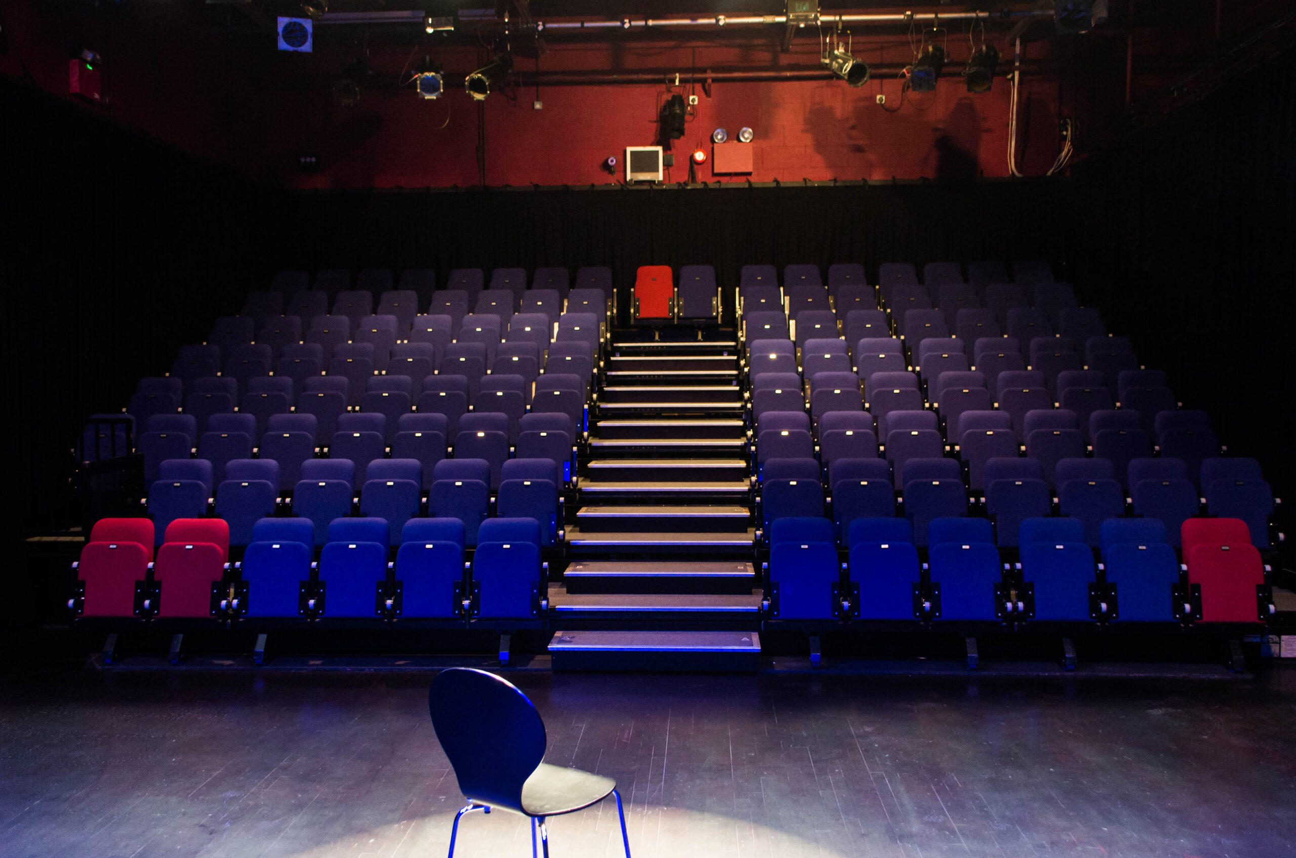 Brentwood Theatre auditorium with raked seating, perfect for keynote presentations and performances.
