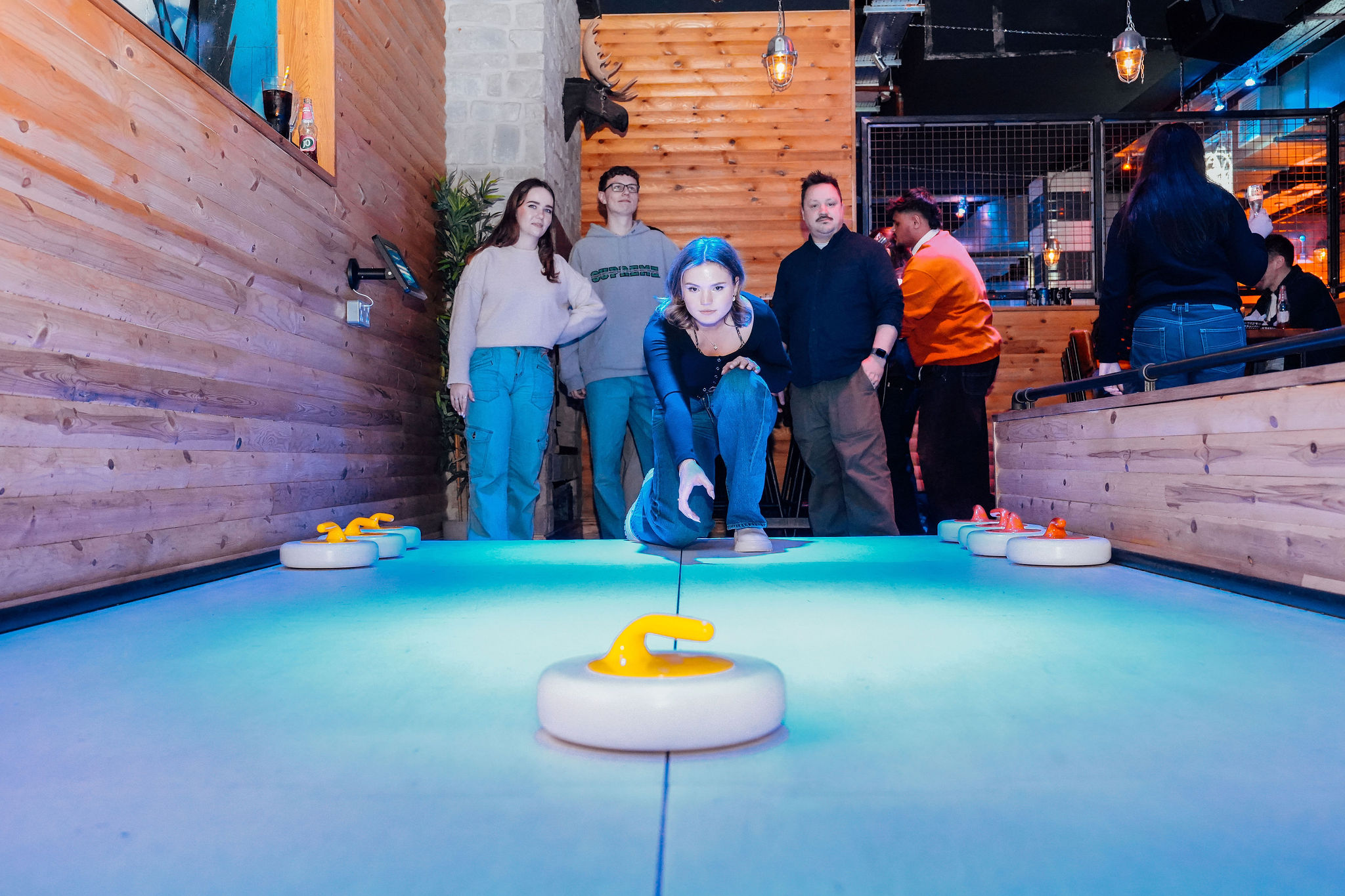 Team building at The Lodge, Liverpool: relaxed networking and bowling tournament event.