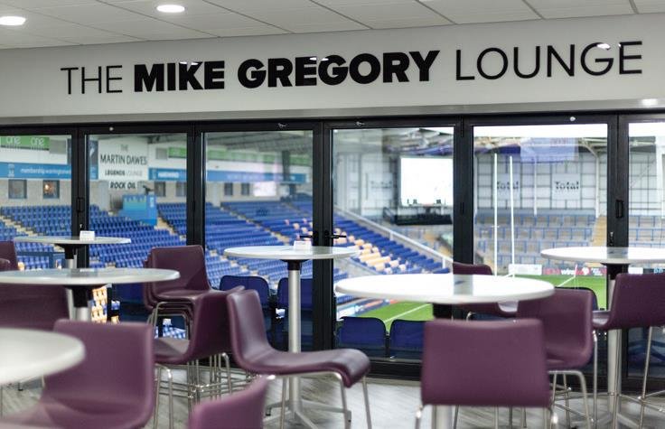 40/Twenty Lounge overlooking stadium pitch, ideal for VIP hospitality and corporate event space.