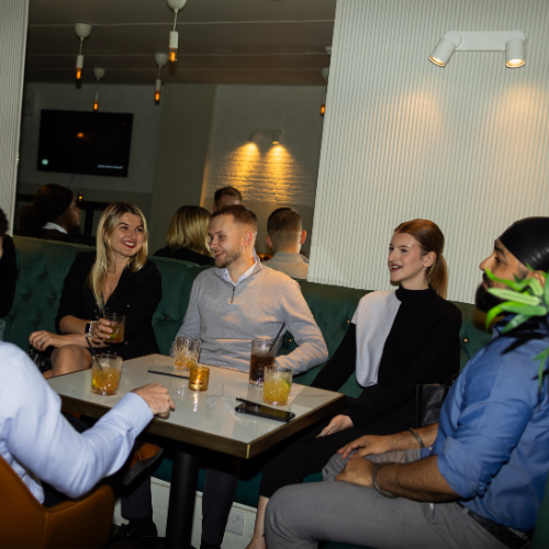 Simul Place networking booth seating for professional conference mixers and corporate events.