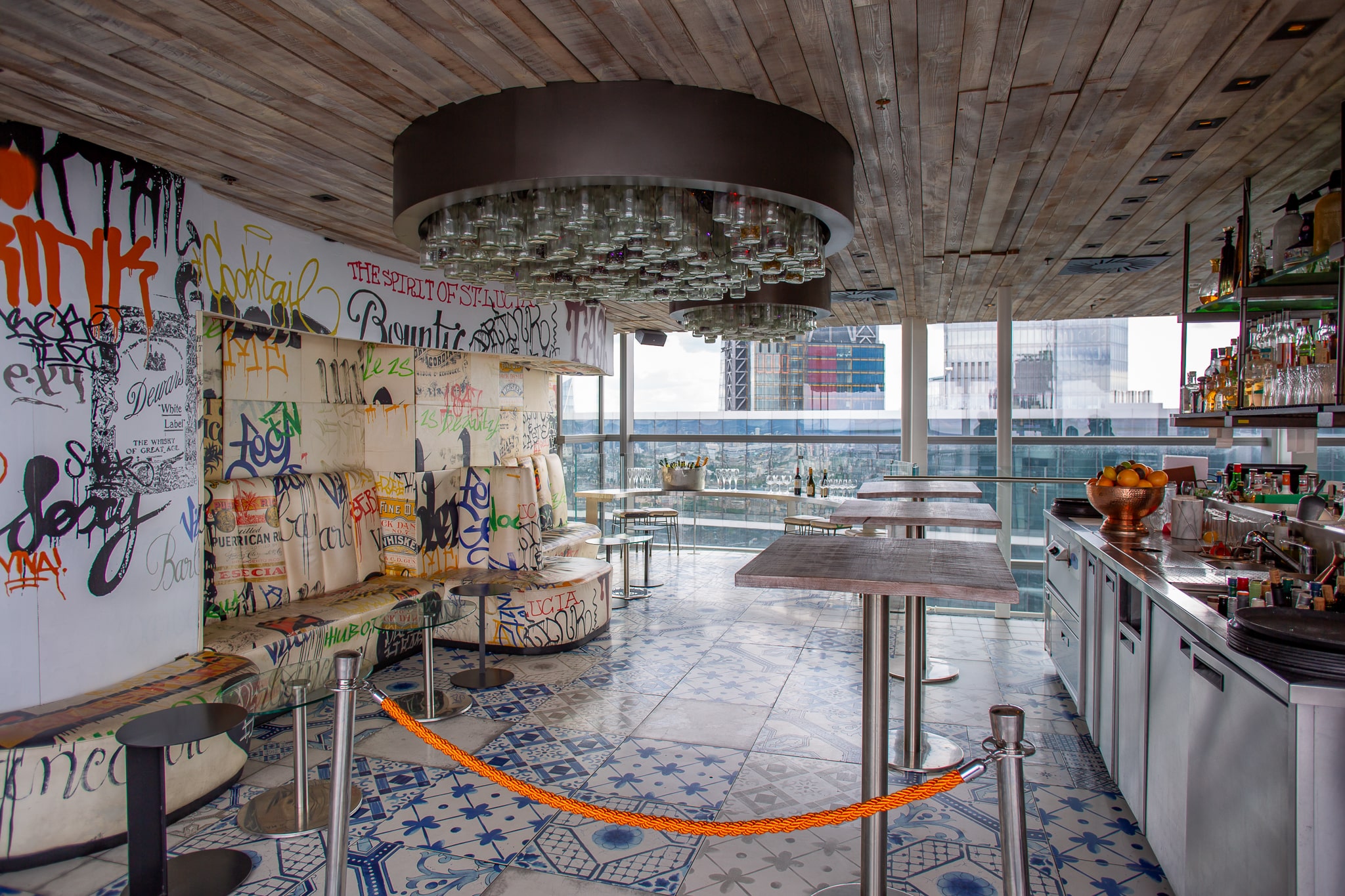 Semi-private bar events at Duck & Waffle, featuring a stylish rooftop with city views.
