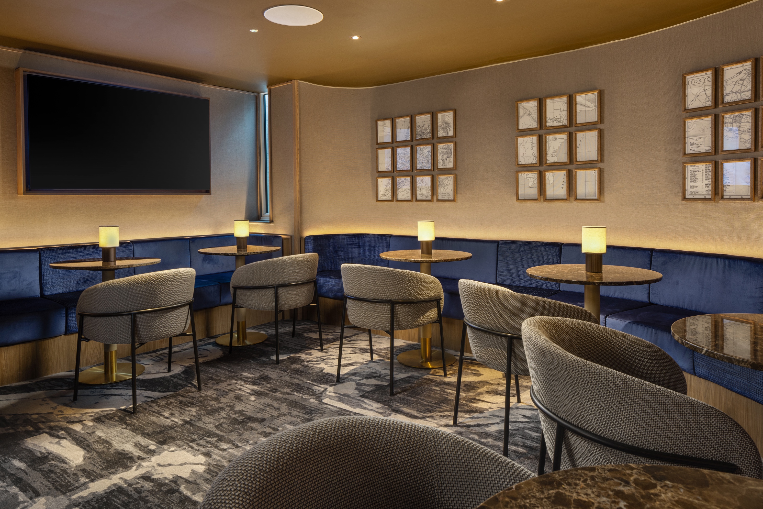 Barnaby's Lounge Bar: elegant meeting space with plush seating for networking events.