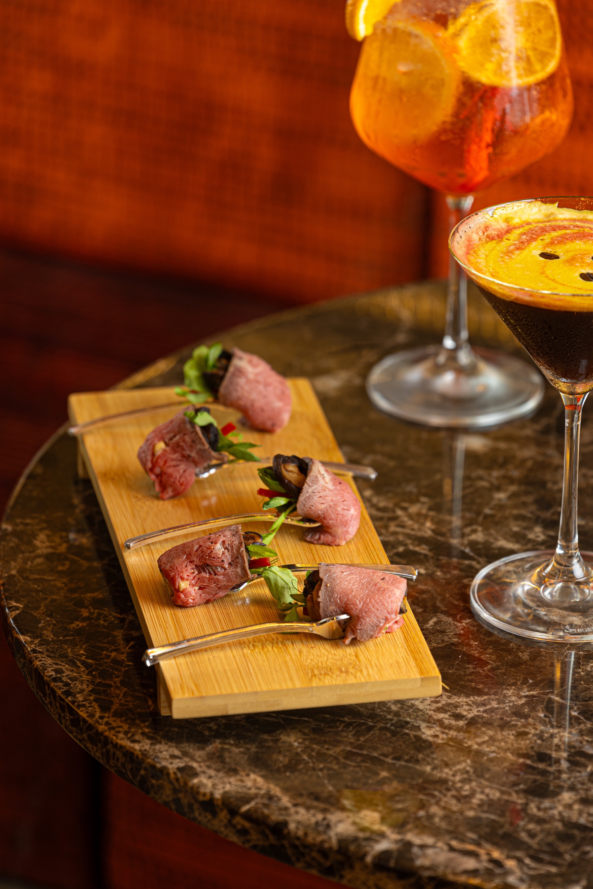 Gourmet hors d'oeuvres at Barnaby's Lounge Bar, perfect for upscale events and gatherings.
