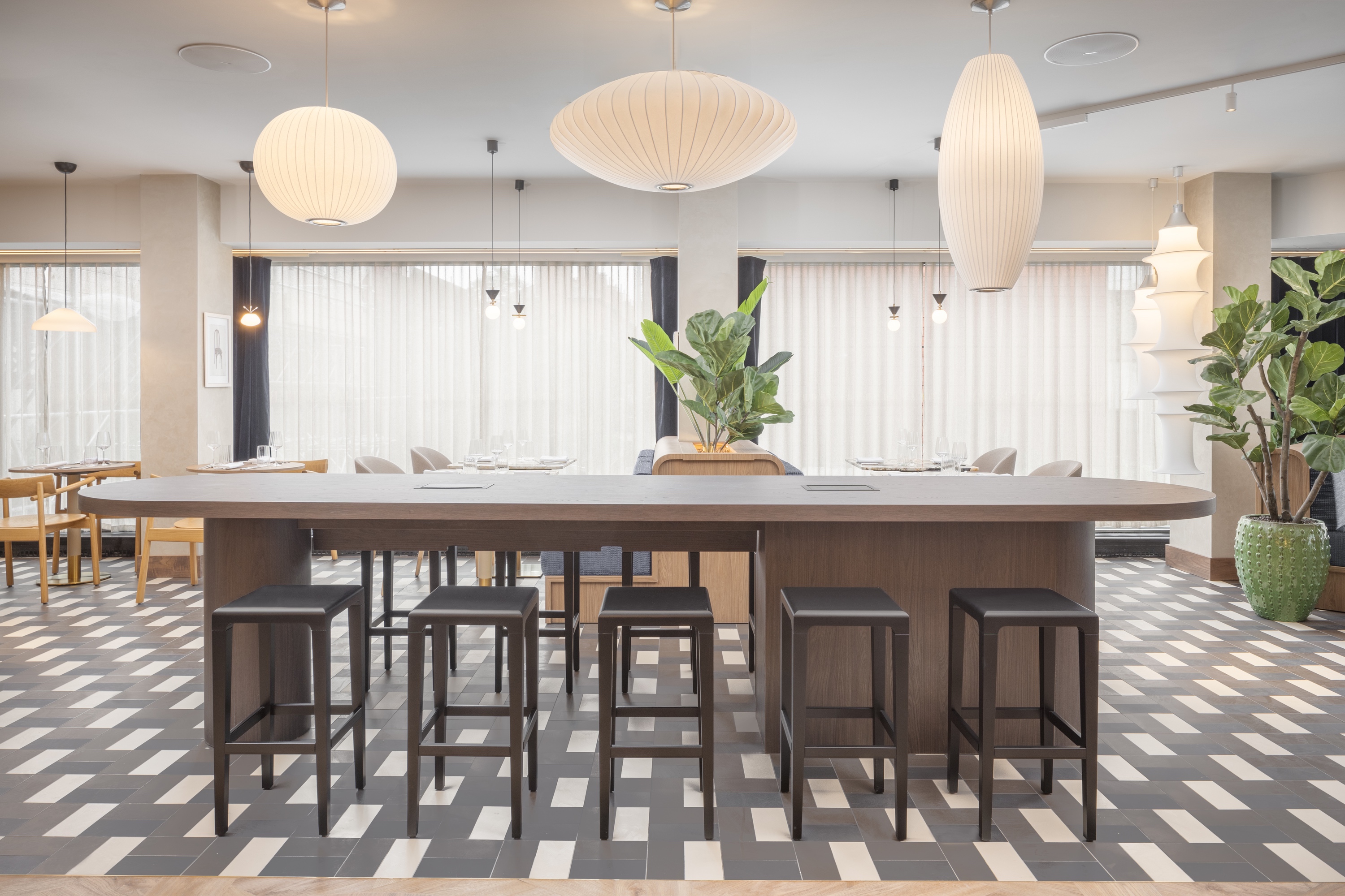 Modern meeting space at Barnaby's Kitchen, ideal for networking and social events.