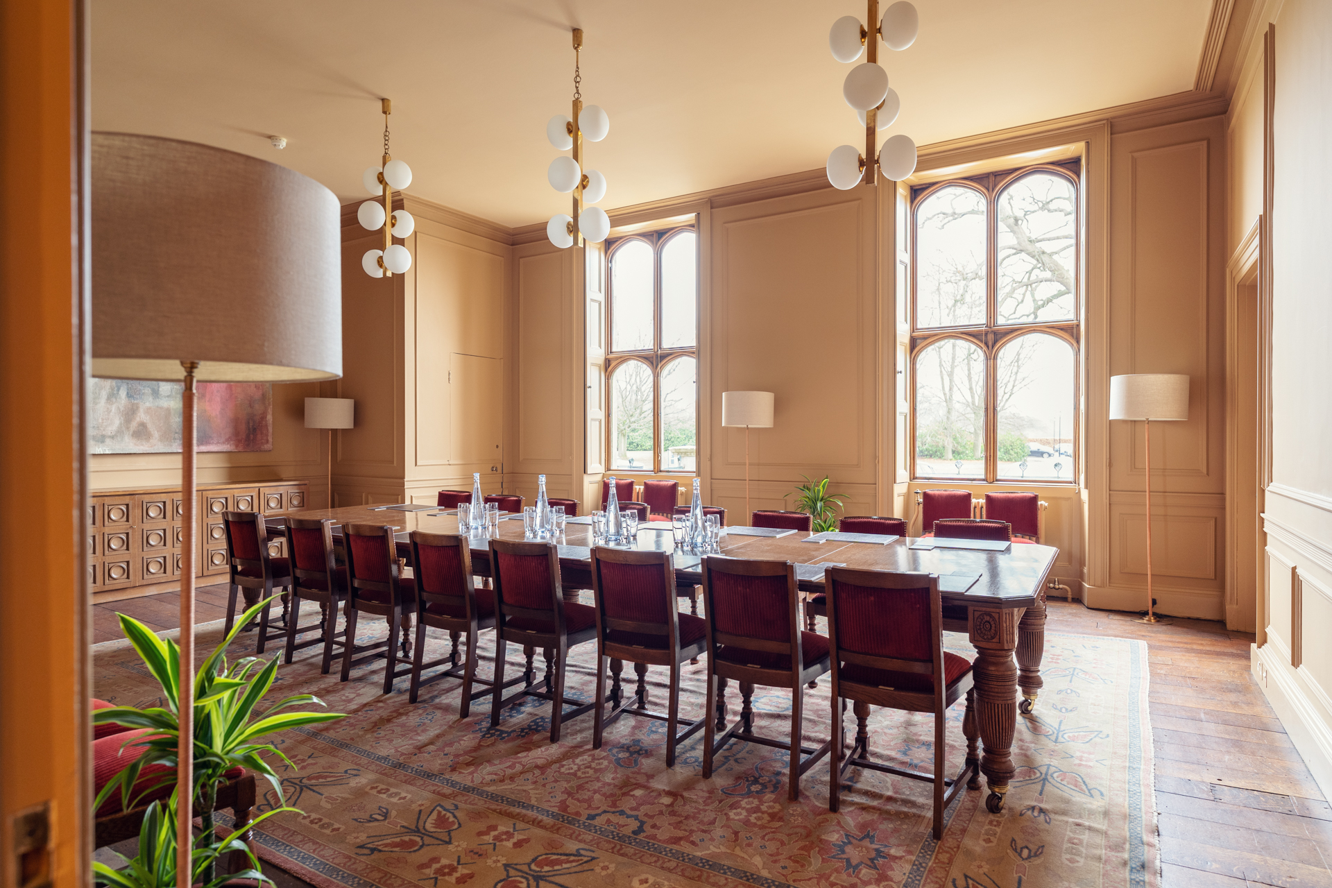 Boardroom at Ashridge House: elegant meeting space with natural light for workshops.