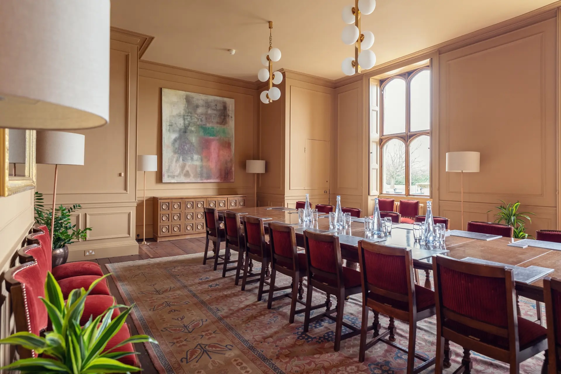 Boardroom at Ashridge House, elegant meeting space for workshops and discussions.