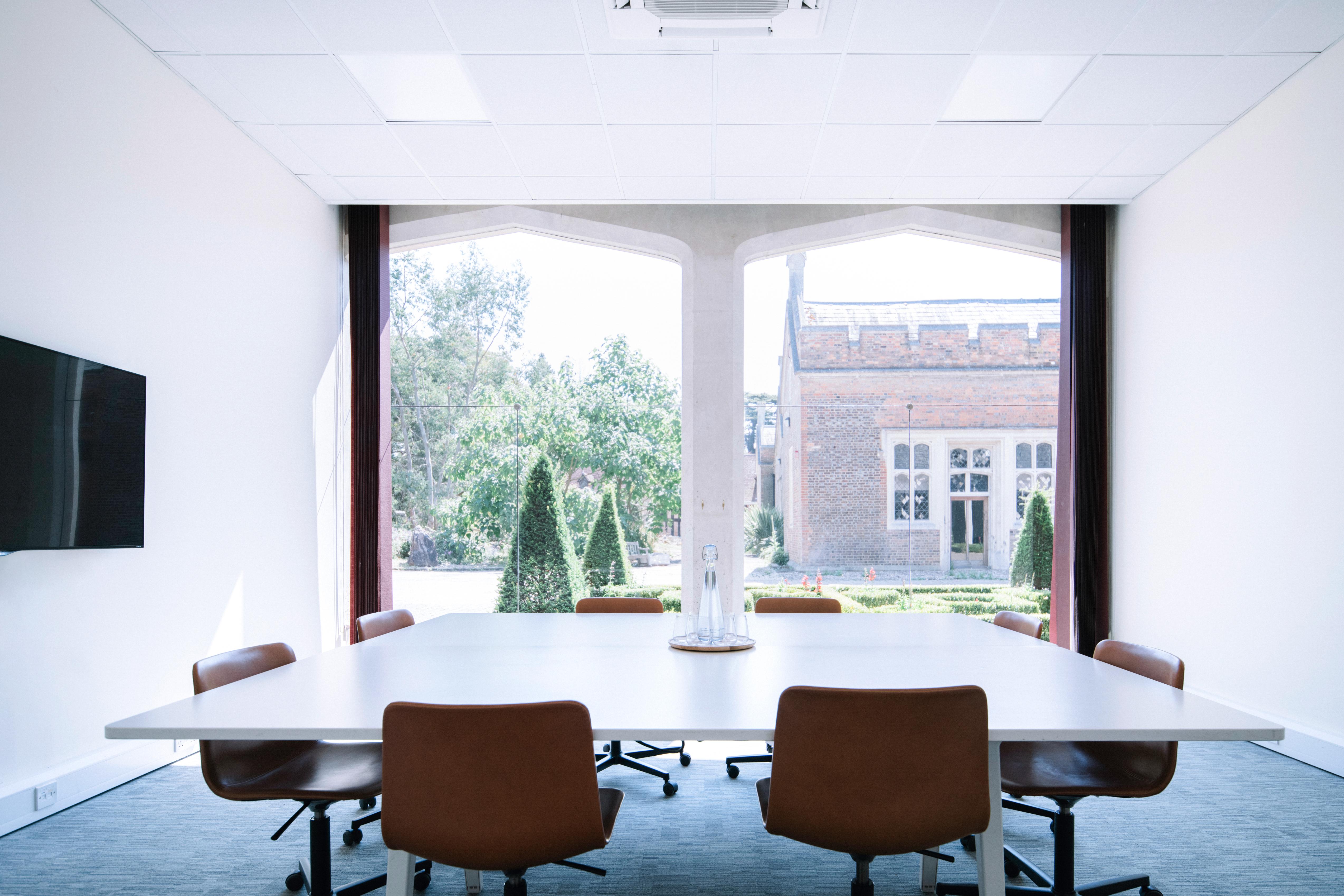 Modern conference room at Ashridge House, Hertfordshire, ideal for meetings and events.