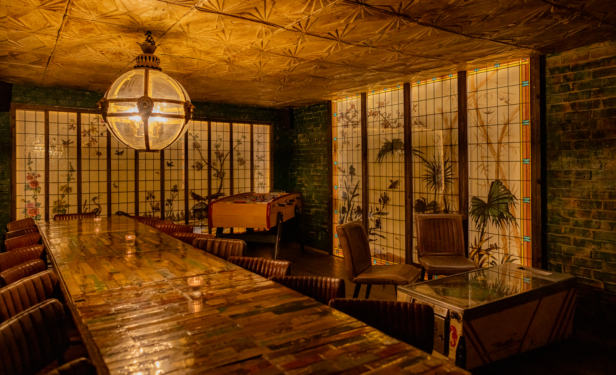 The Playroom at The Blues Kitchen Shoreditch, vintage decor, ideal for meetings and gatherings.