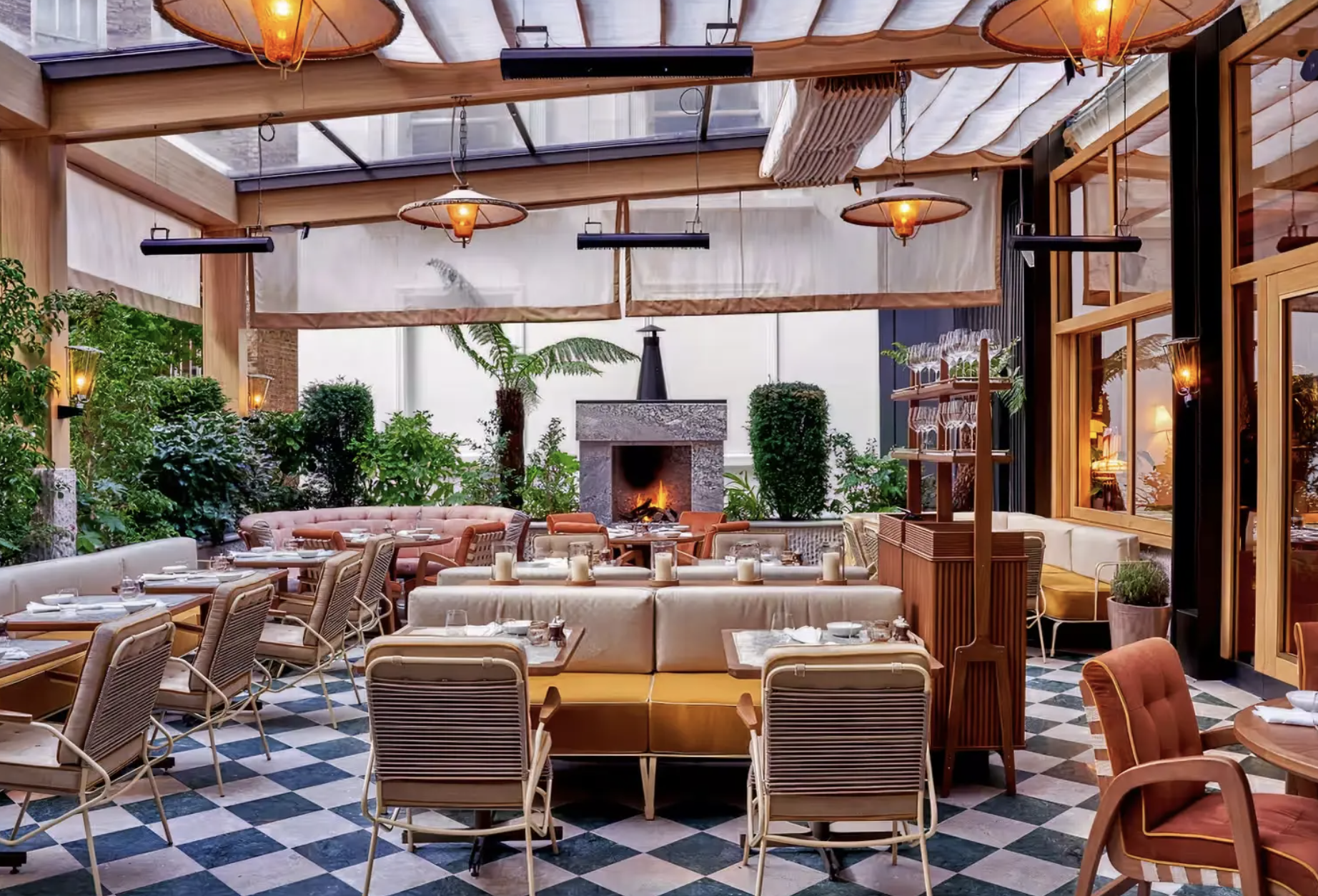 Vibrant indoor dining at Dovetale Terrace, ideal for events and gatherings in Mayfair.