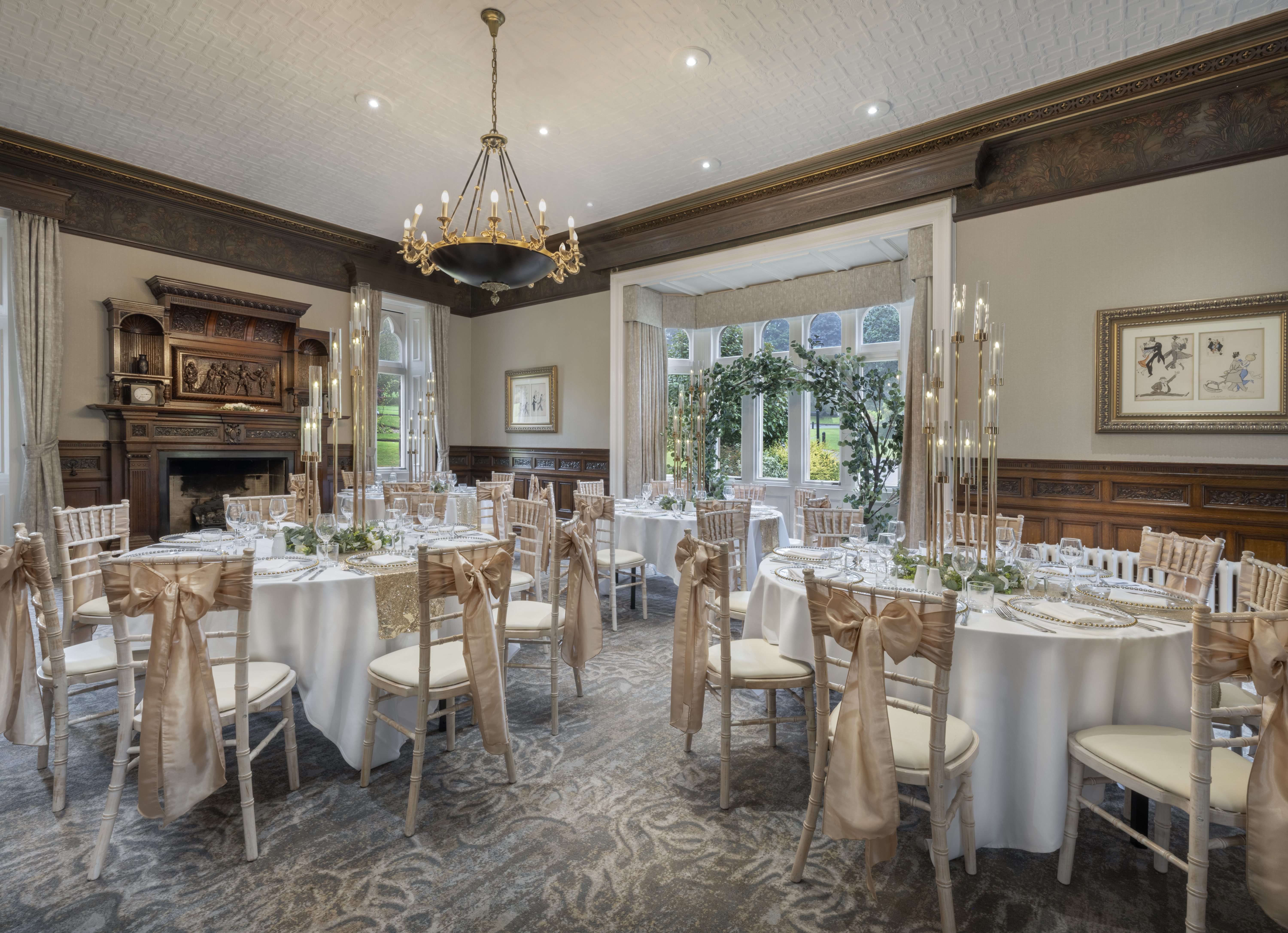 Elegant dining room at Delta Hotels, perfect for weddings and corporate events.