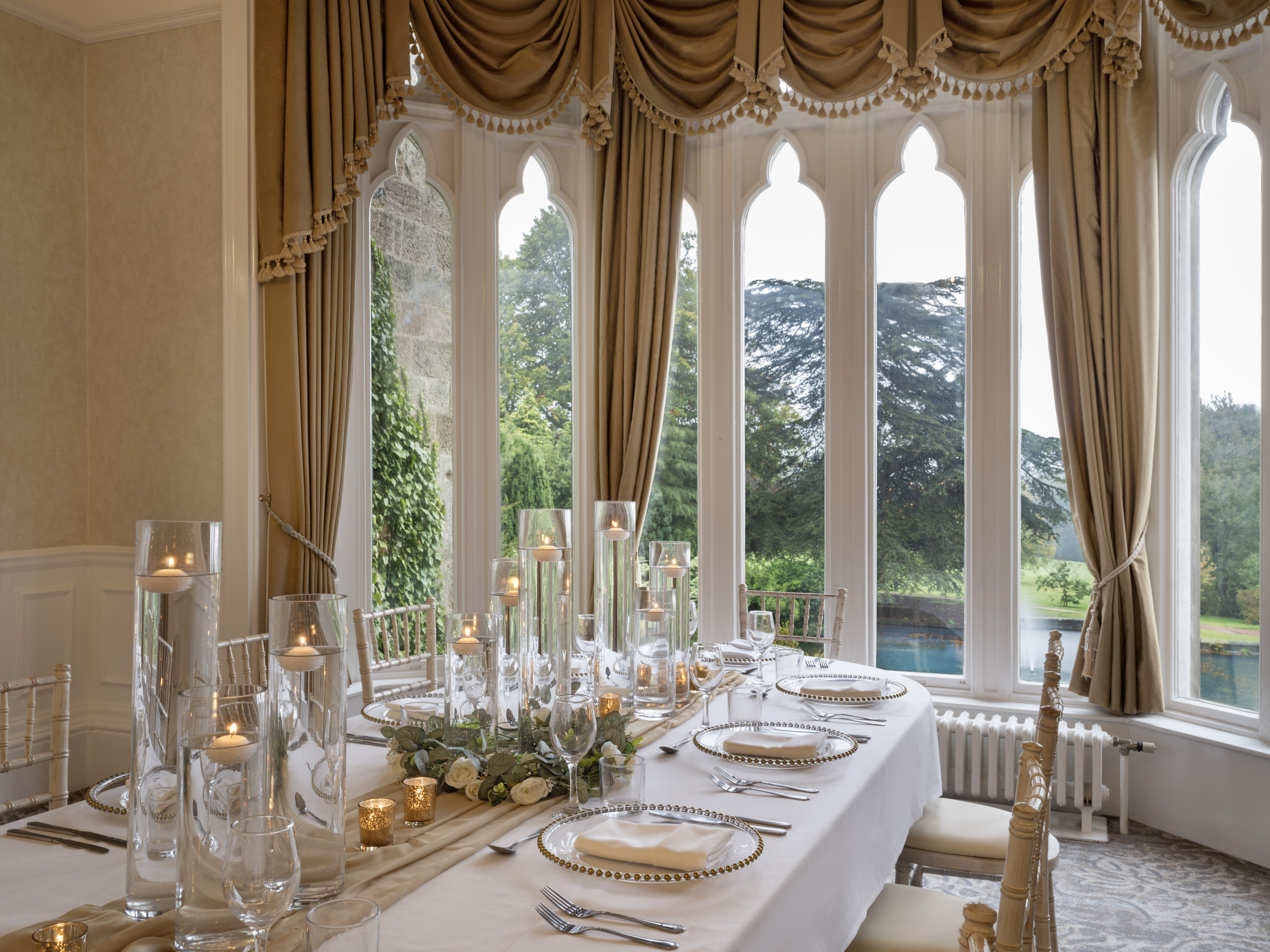 Elegant dining setup in Morley Room, perfect for weddings and corporate events.