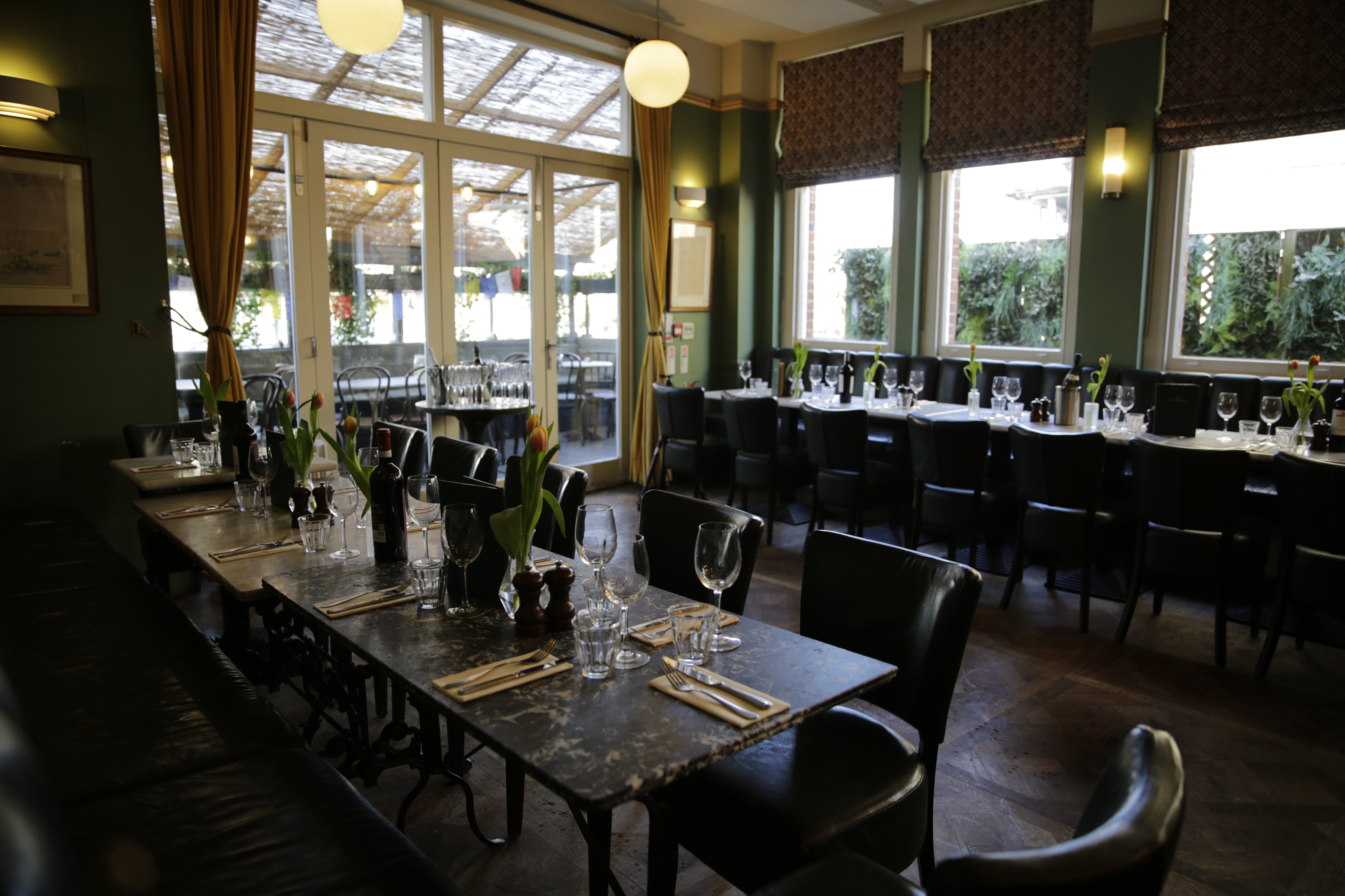 The Dining Room at The Chamberlayne: high-end, sunlit private space for corporate luncheon receptions.