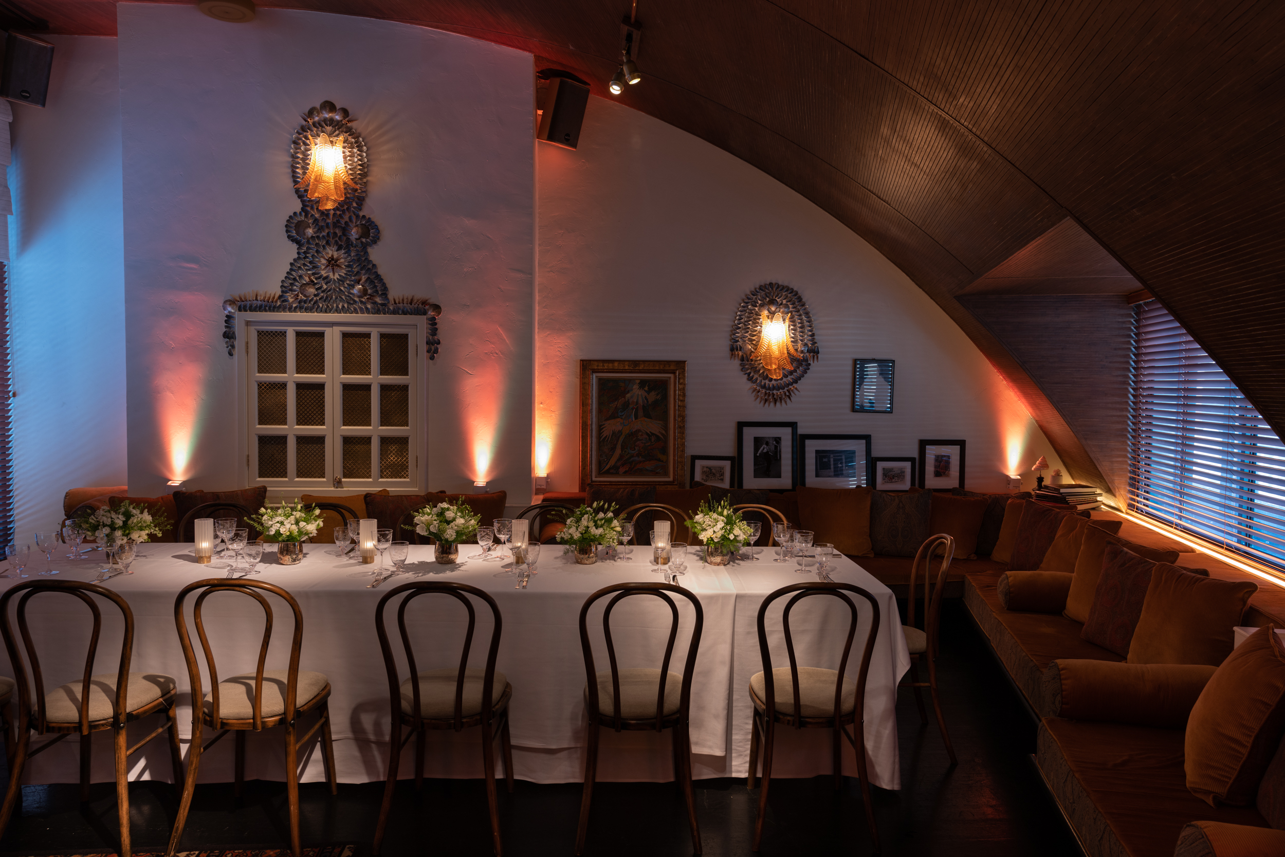 Elegant dining space at The Cabana, perfect for intimate gatherings and corporate dinners.