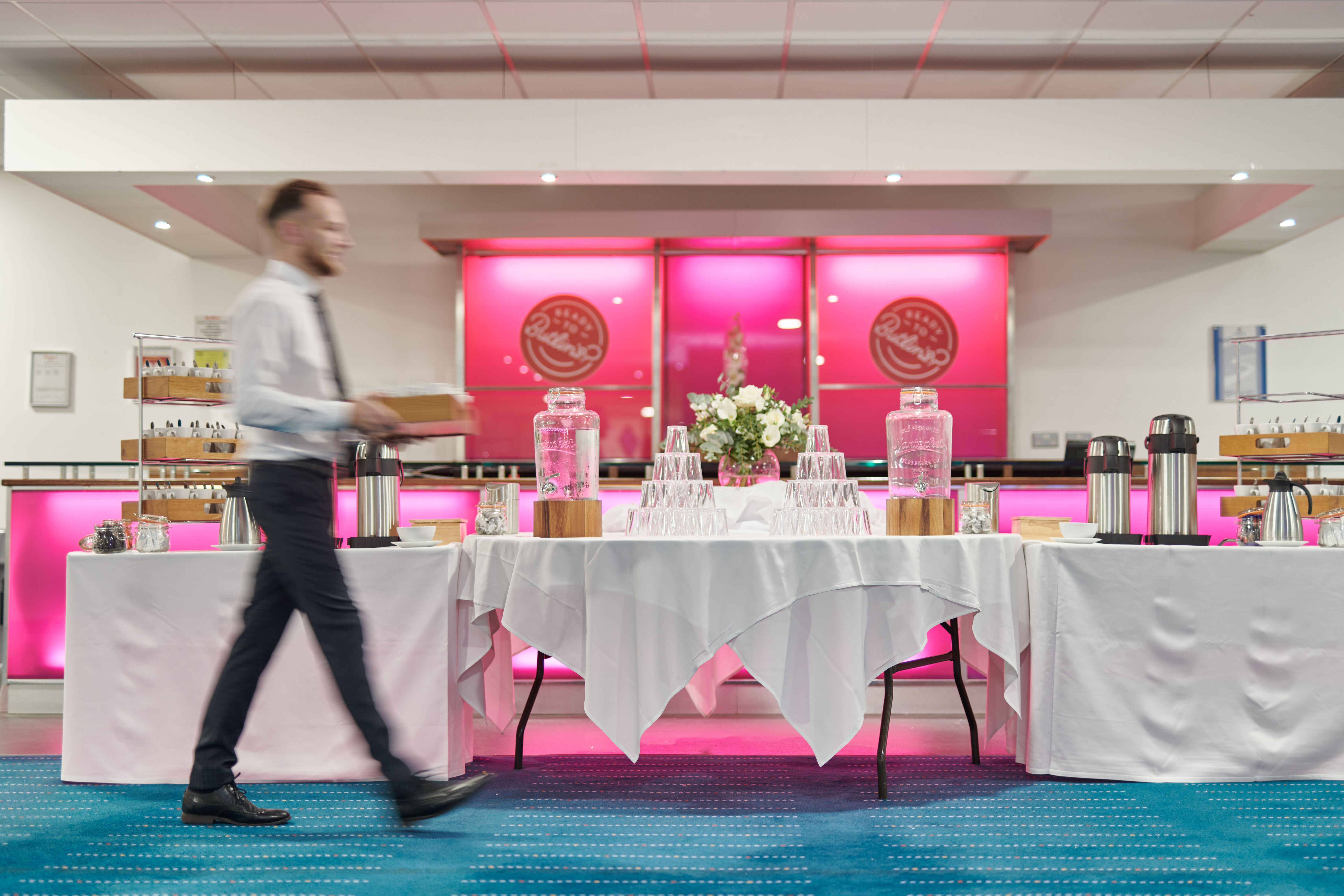 Butlin's Bognor Regis Conference Centre with elegant catering setup for corporate events.