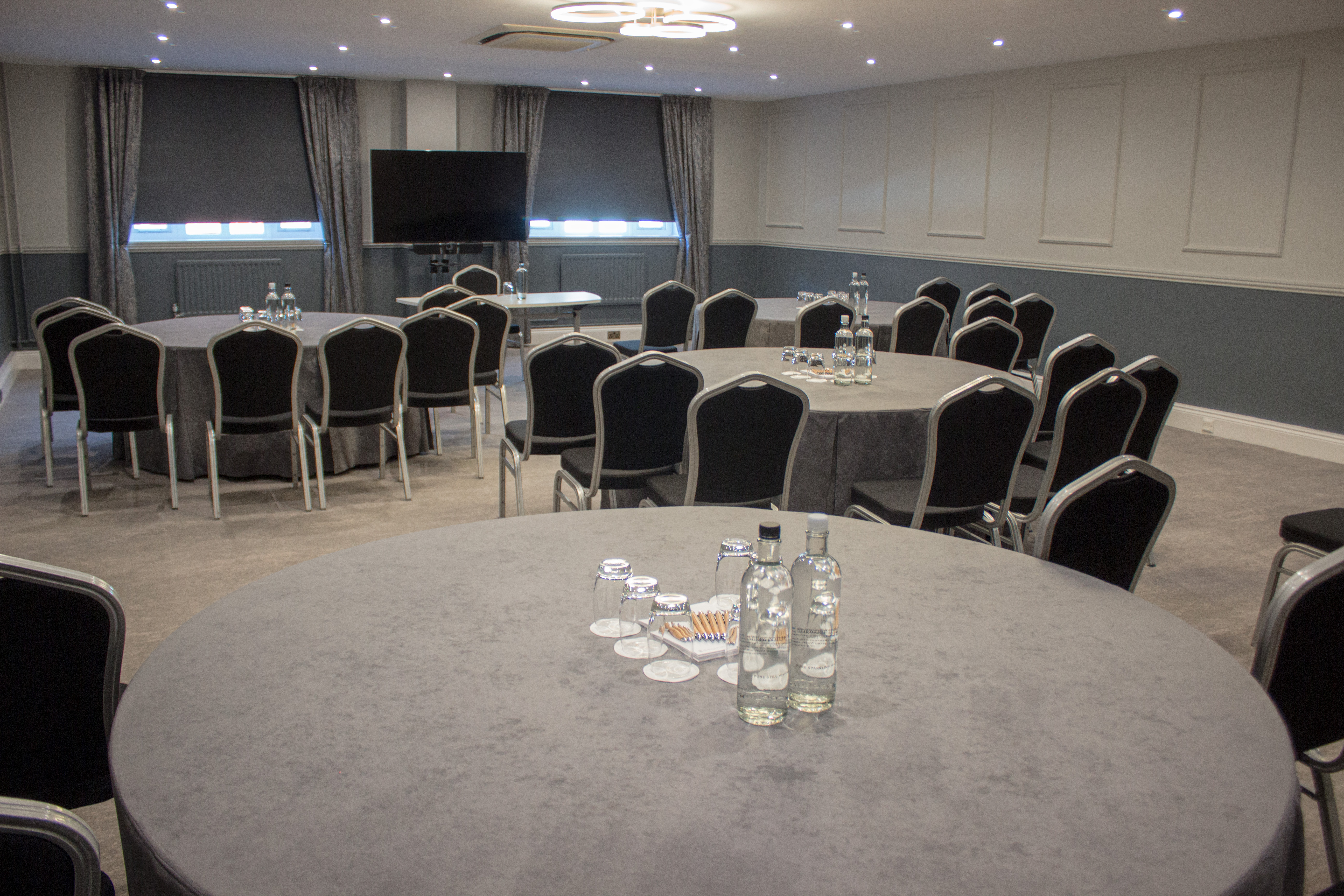 Columbus Suite meeting room at Horwood House Hotel, ideal for corporate events and networking.