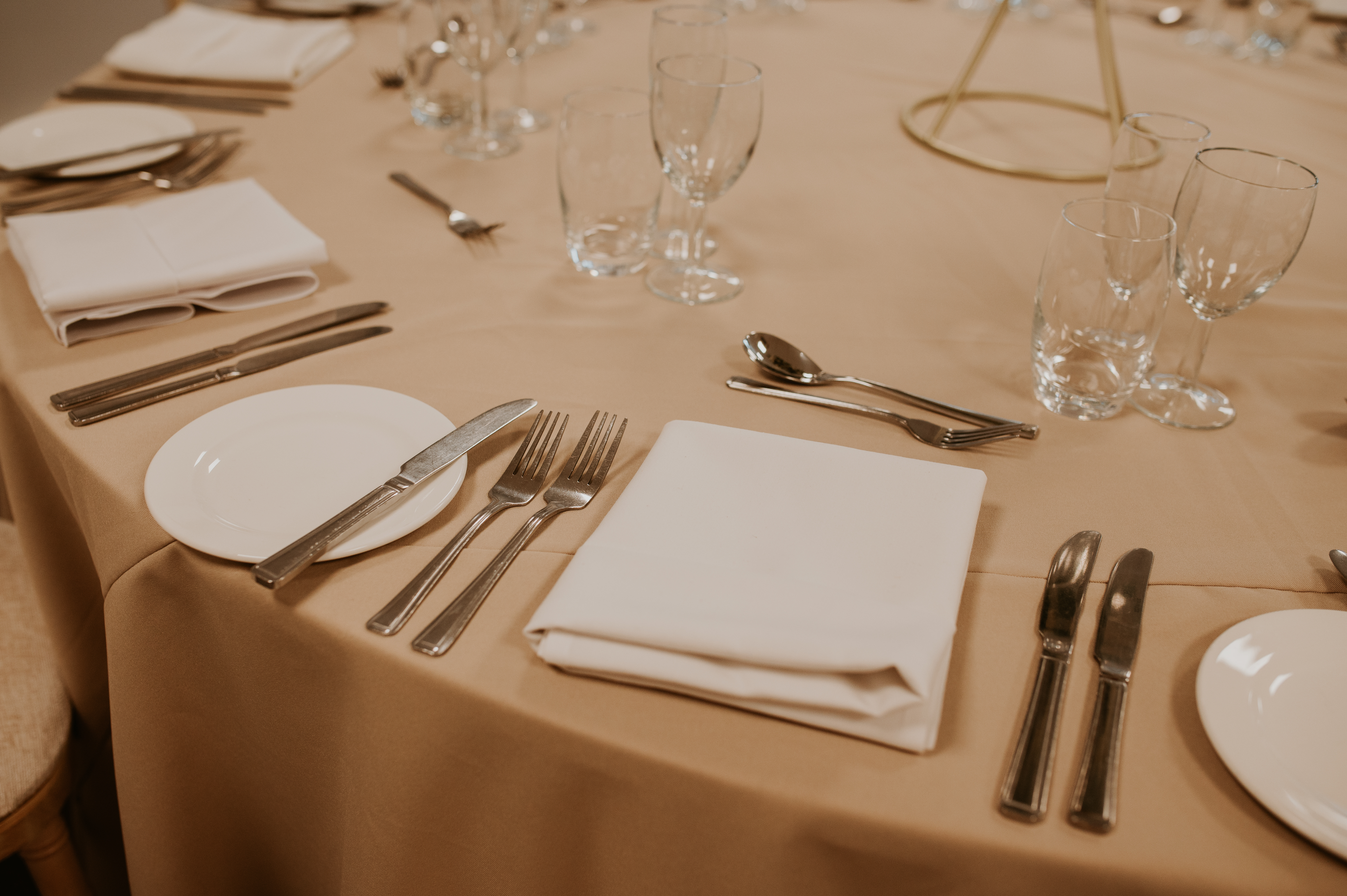 Elegant dining table setup in Columbus Suite, ideal for formal events and meetings.