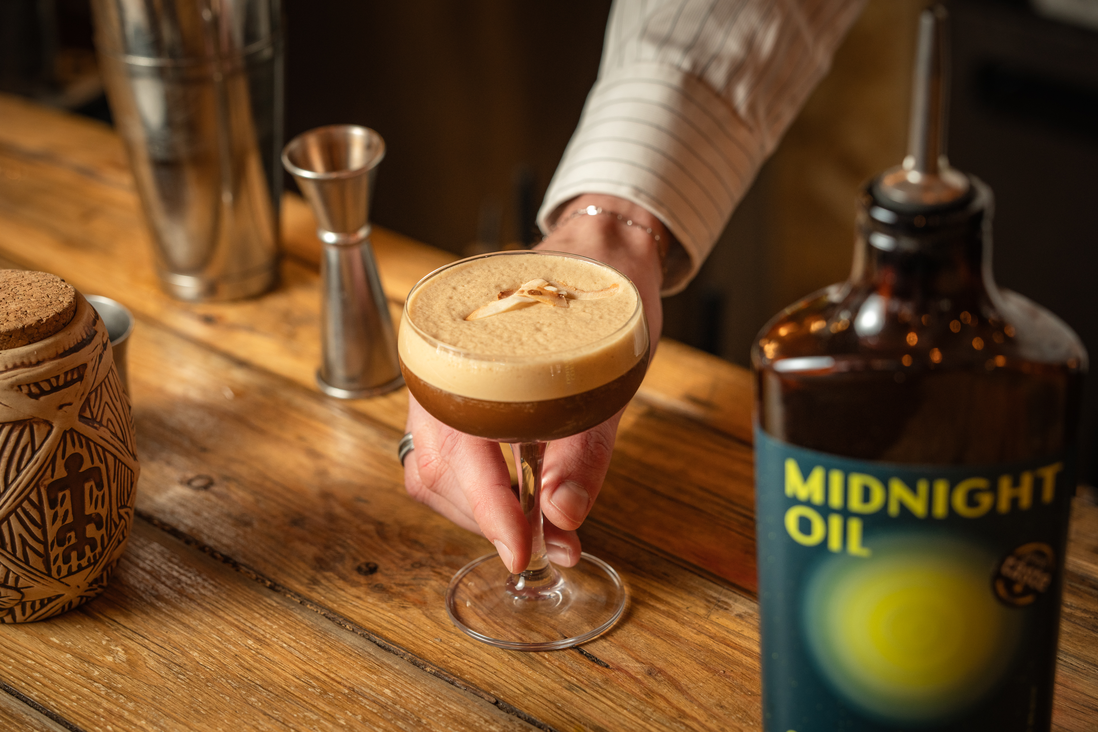 Cocktail in elegant glass at Bird of Paradise Bar, perfect for events and gatherings