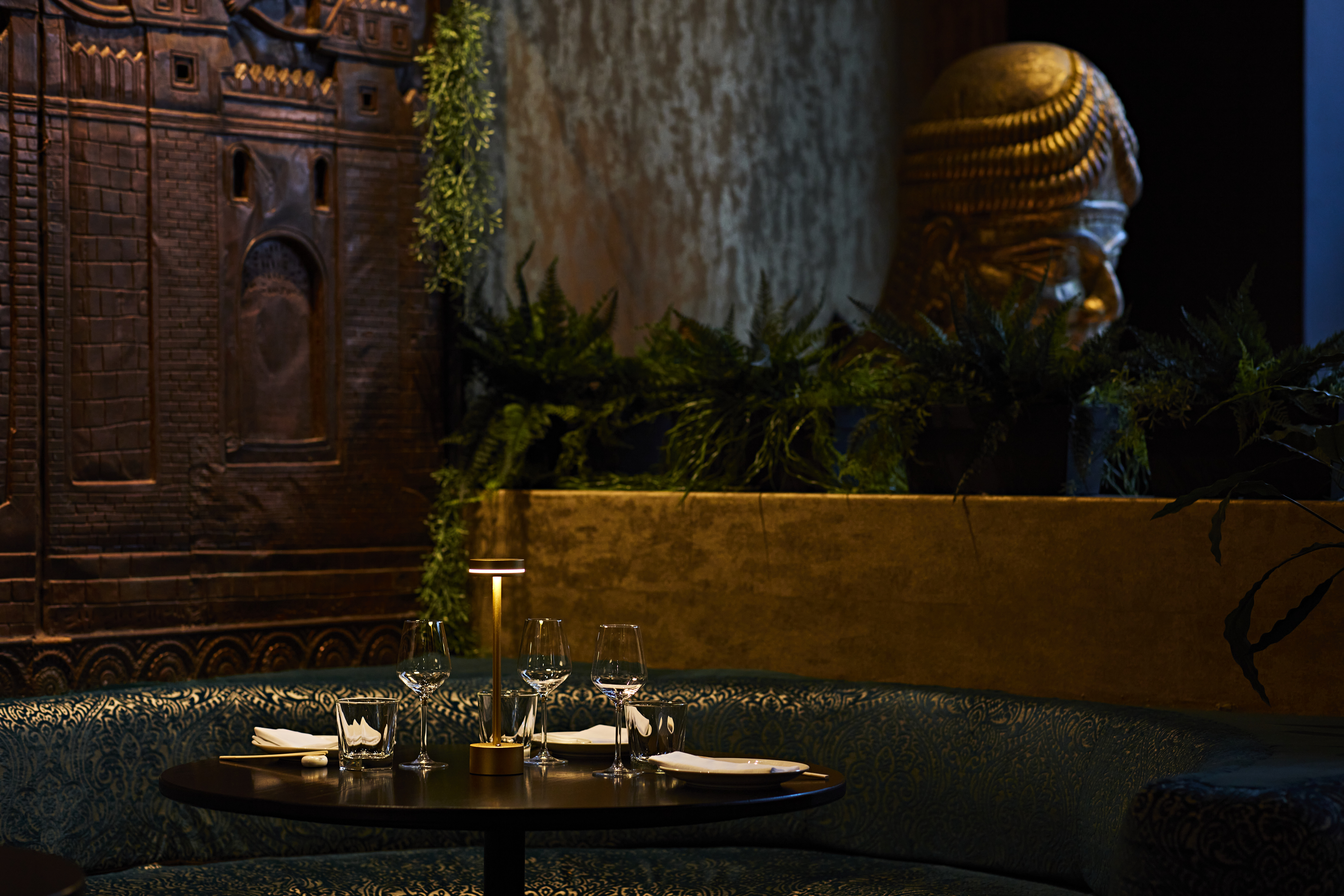 Elegant table setup for exclusive meetings in Gilgamesh London venue.