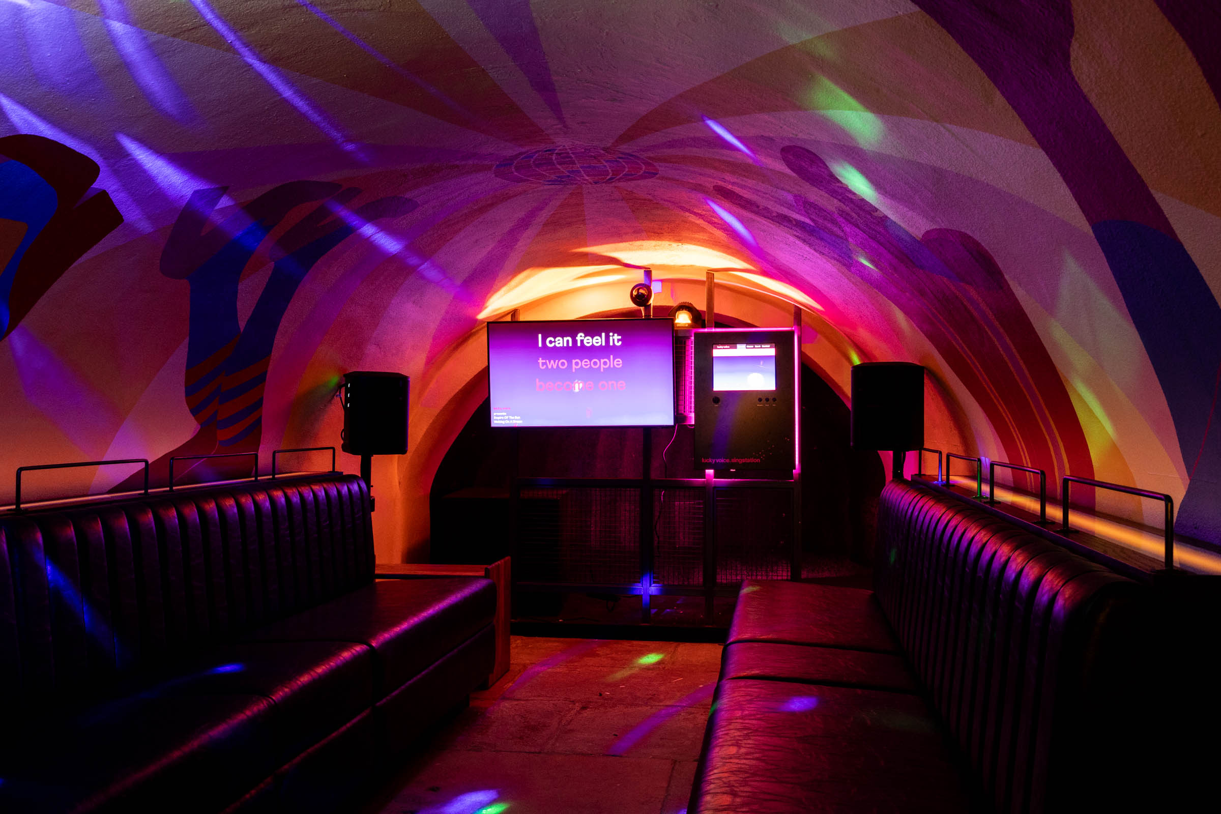 Vibrant Ping-Pong Parlour in Covent Garden, ideal for corporate events and social gatherings.