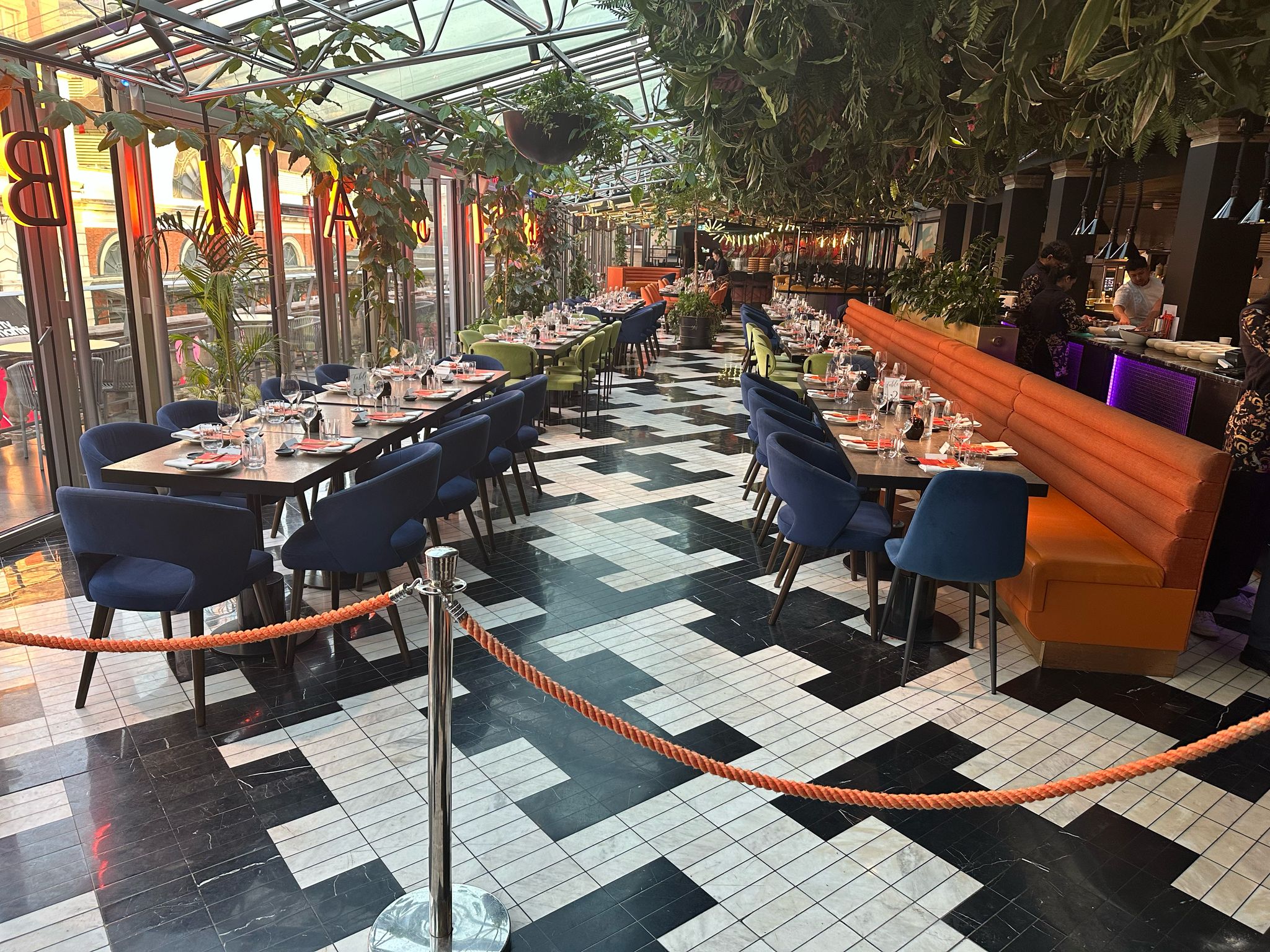 Stylish event space at SUSHISAMBA Covent Garden, perfect for corporate functions and social gatherings.