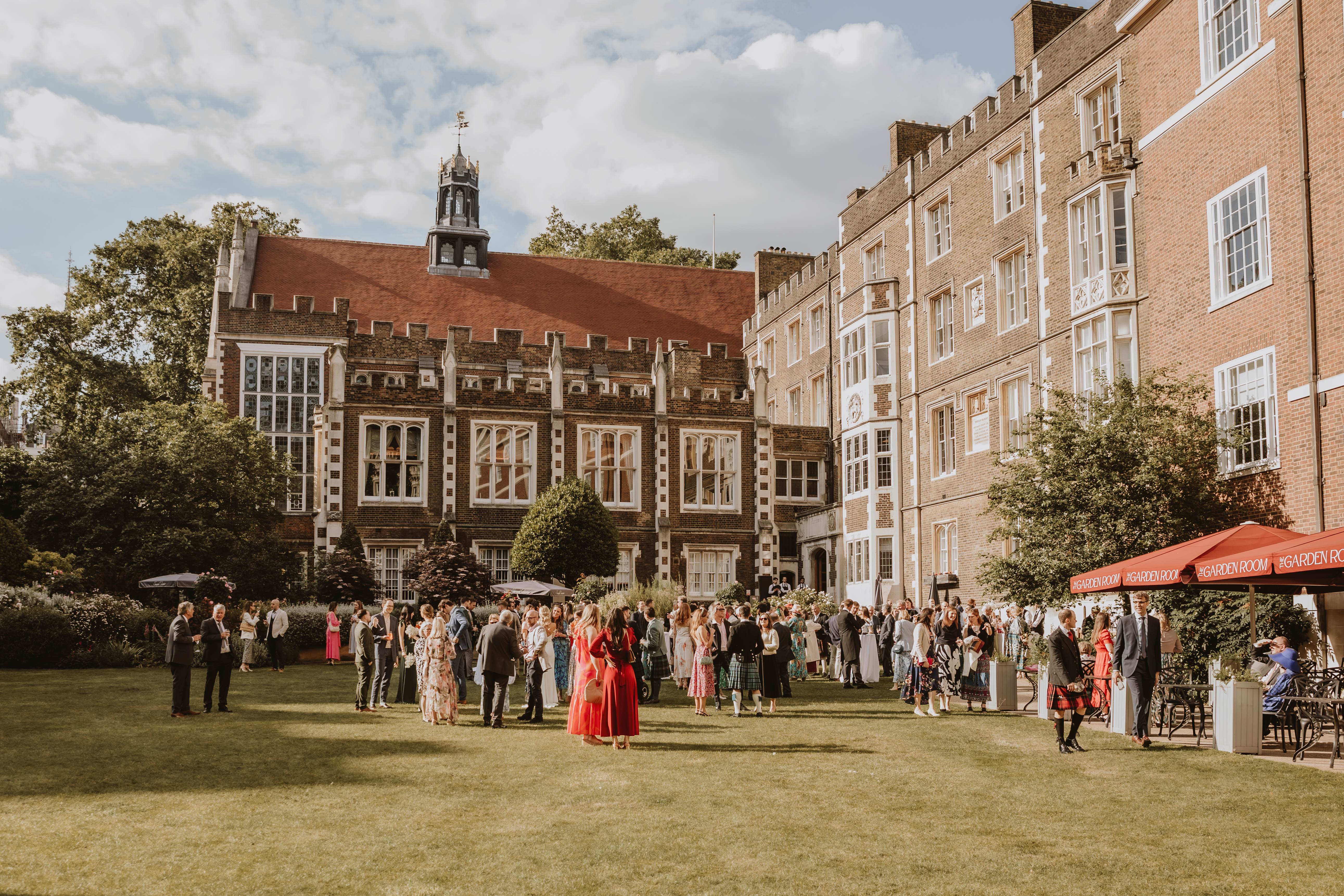 Middle Temple gardens wedding corporate event