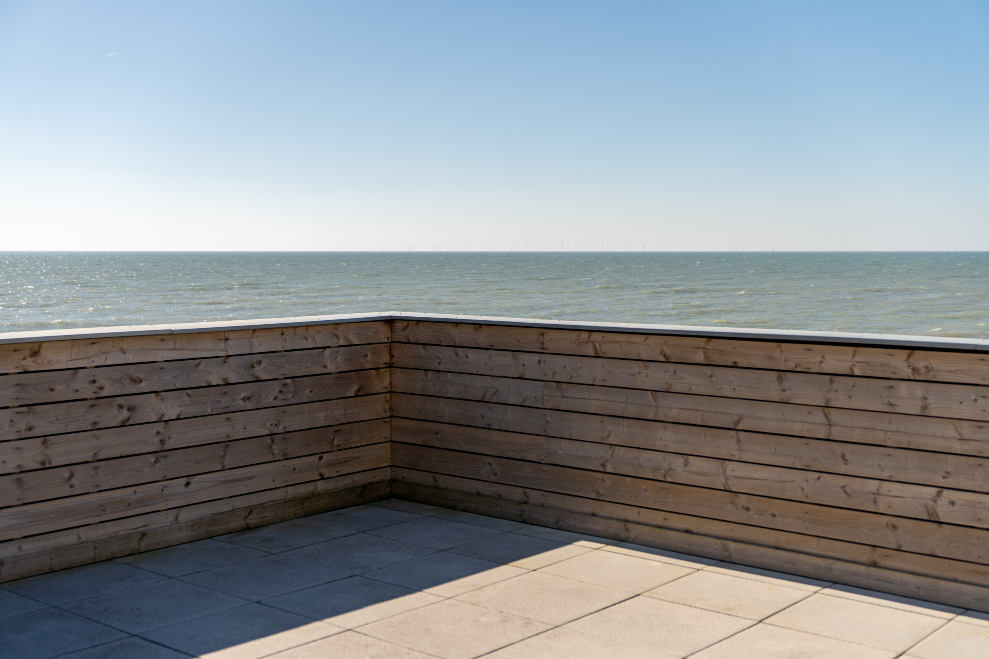 Minimalist outdoor terrace at The Studio Brighton for premium sunset receptions and networking.