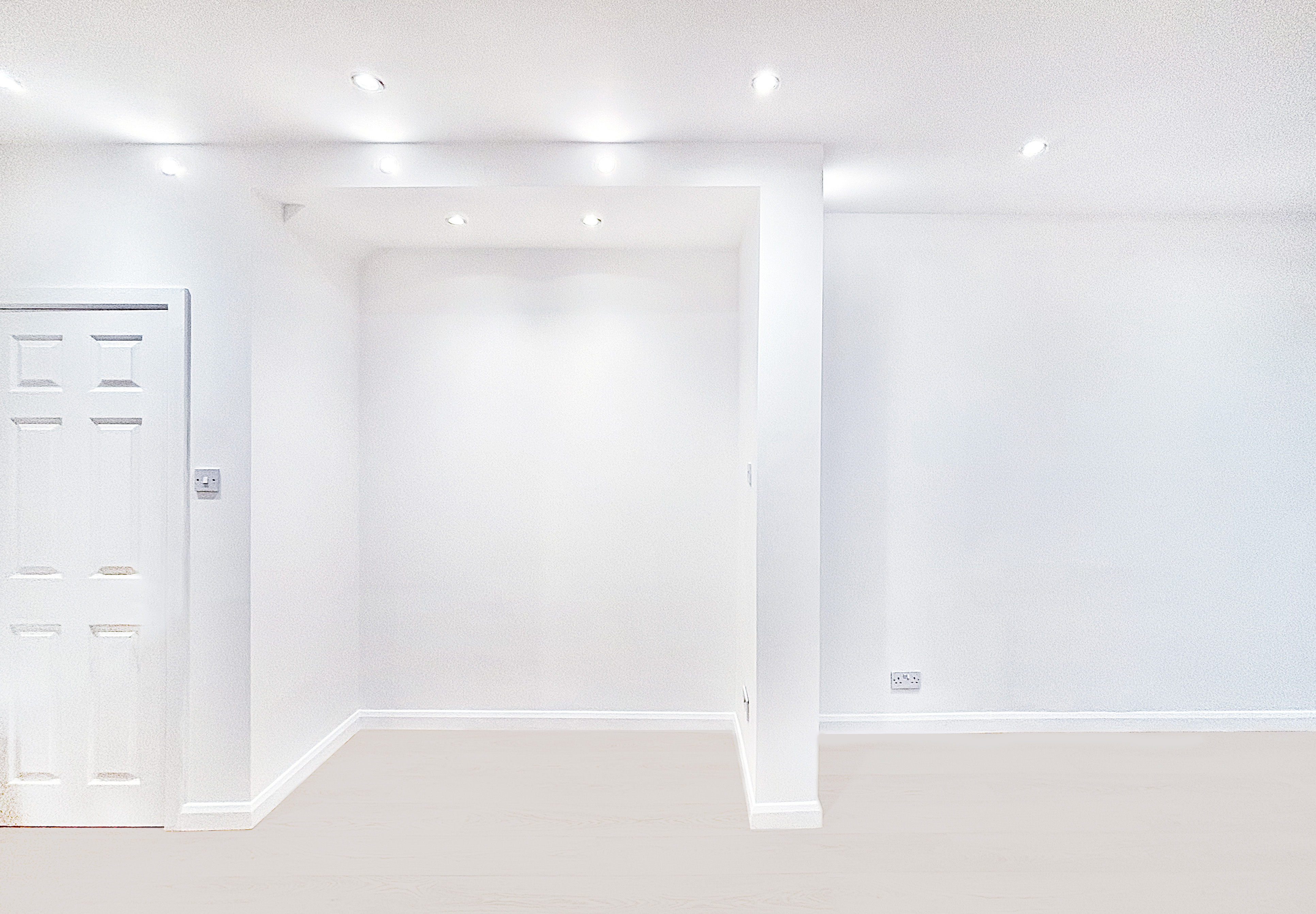White box gallery space for hire, minimalist venue rental for professional events.